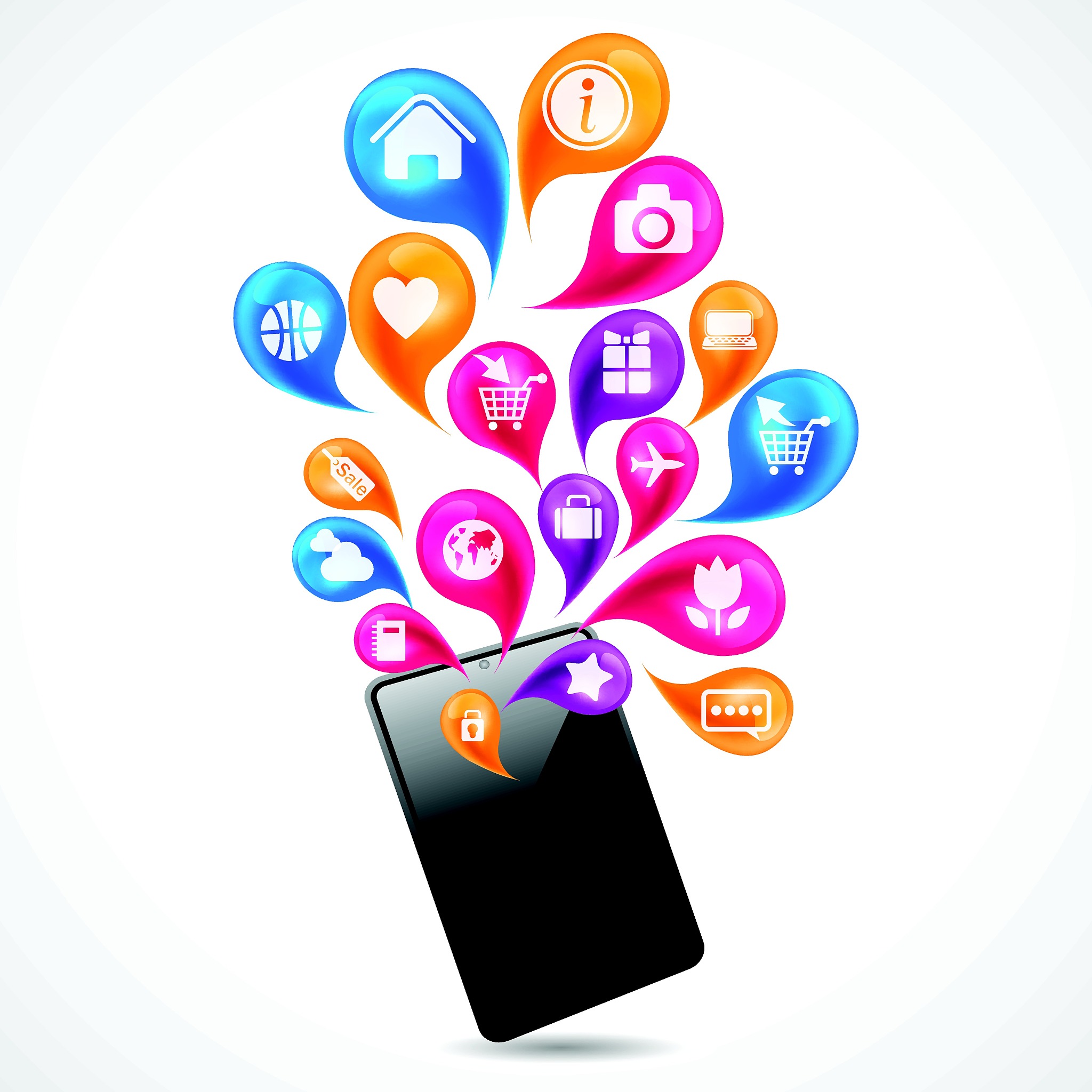 mobile communications and social networking concept