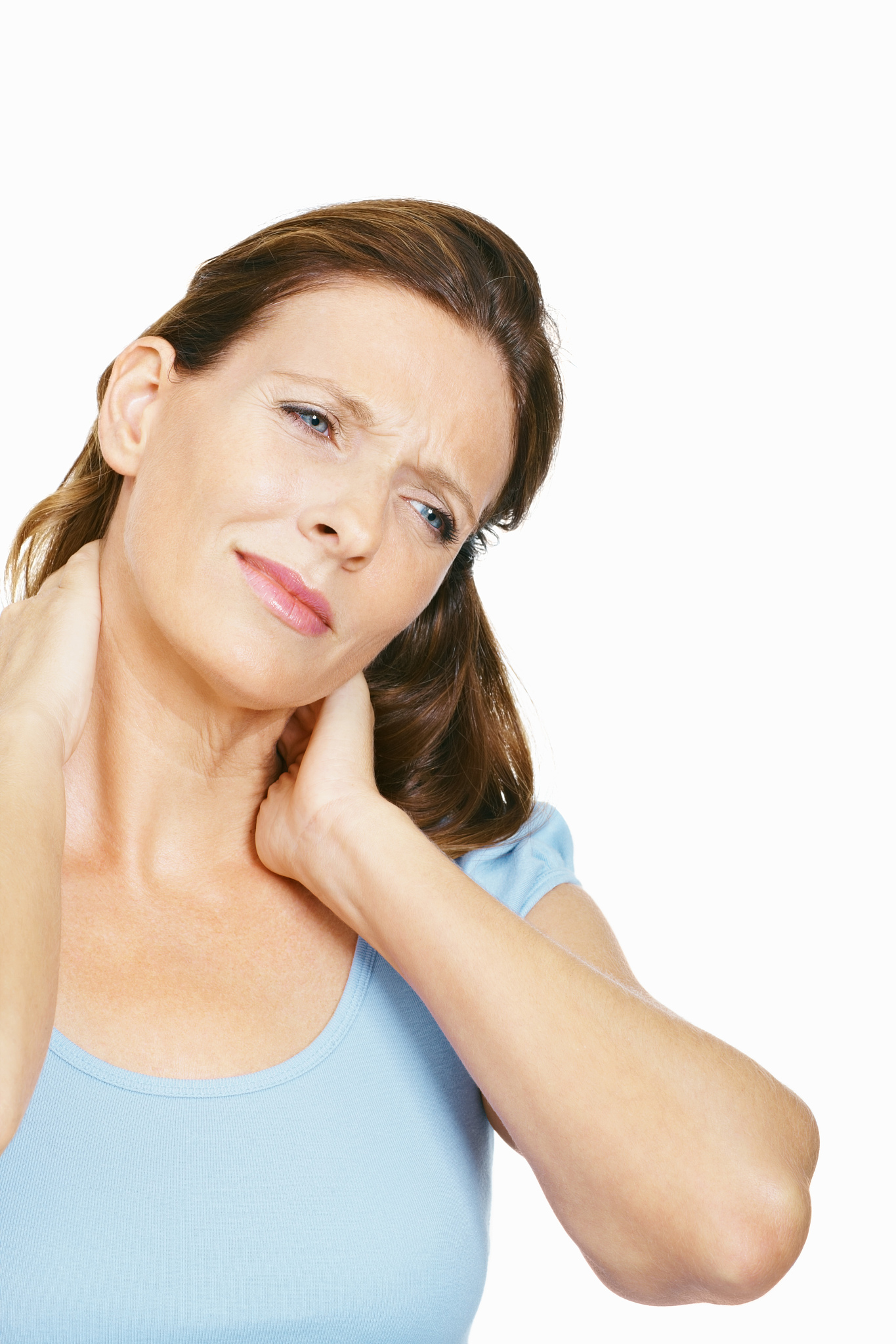 mature woman suffering from neck ache