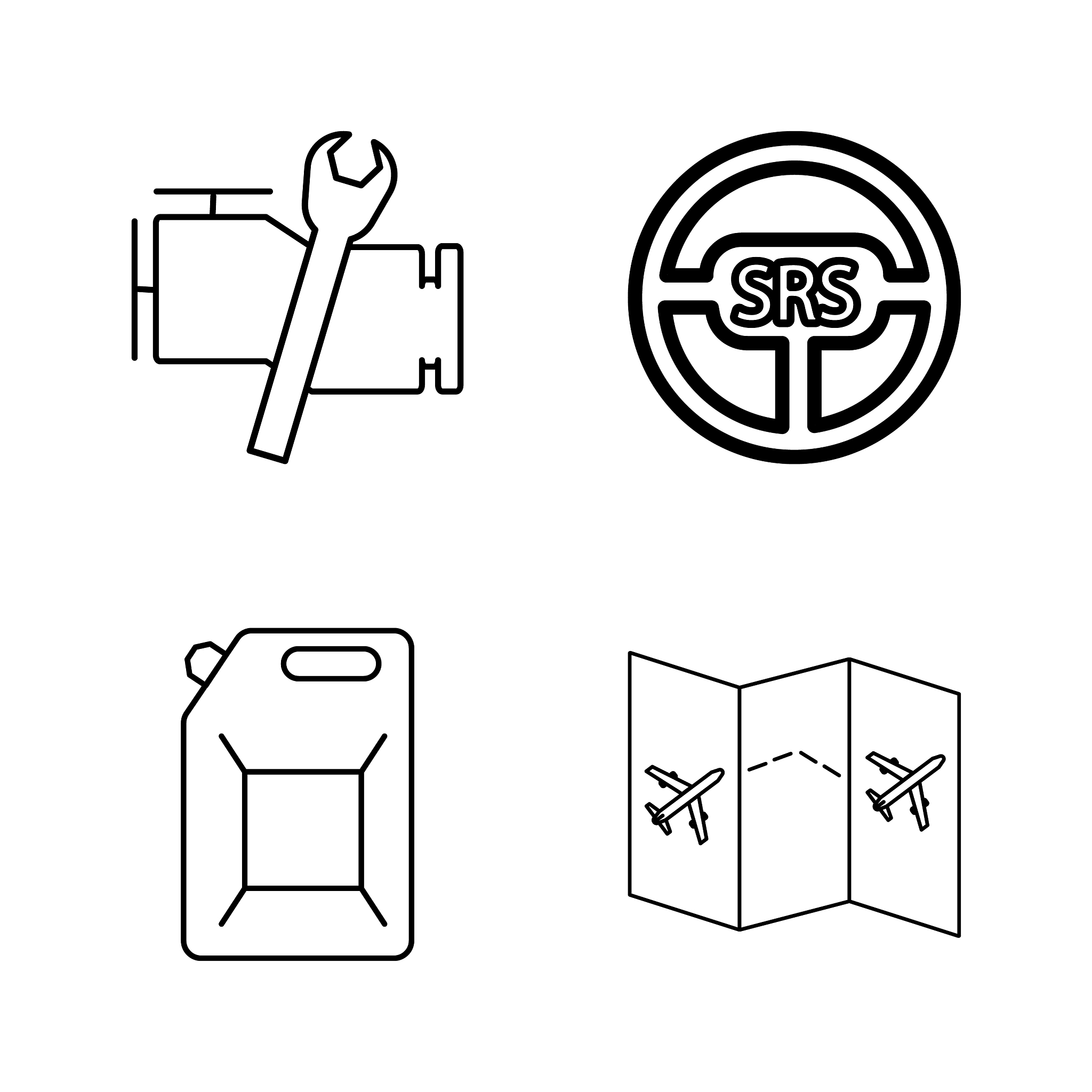 transport and transportation linear icon set