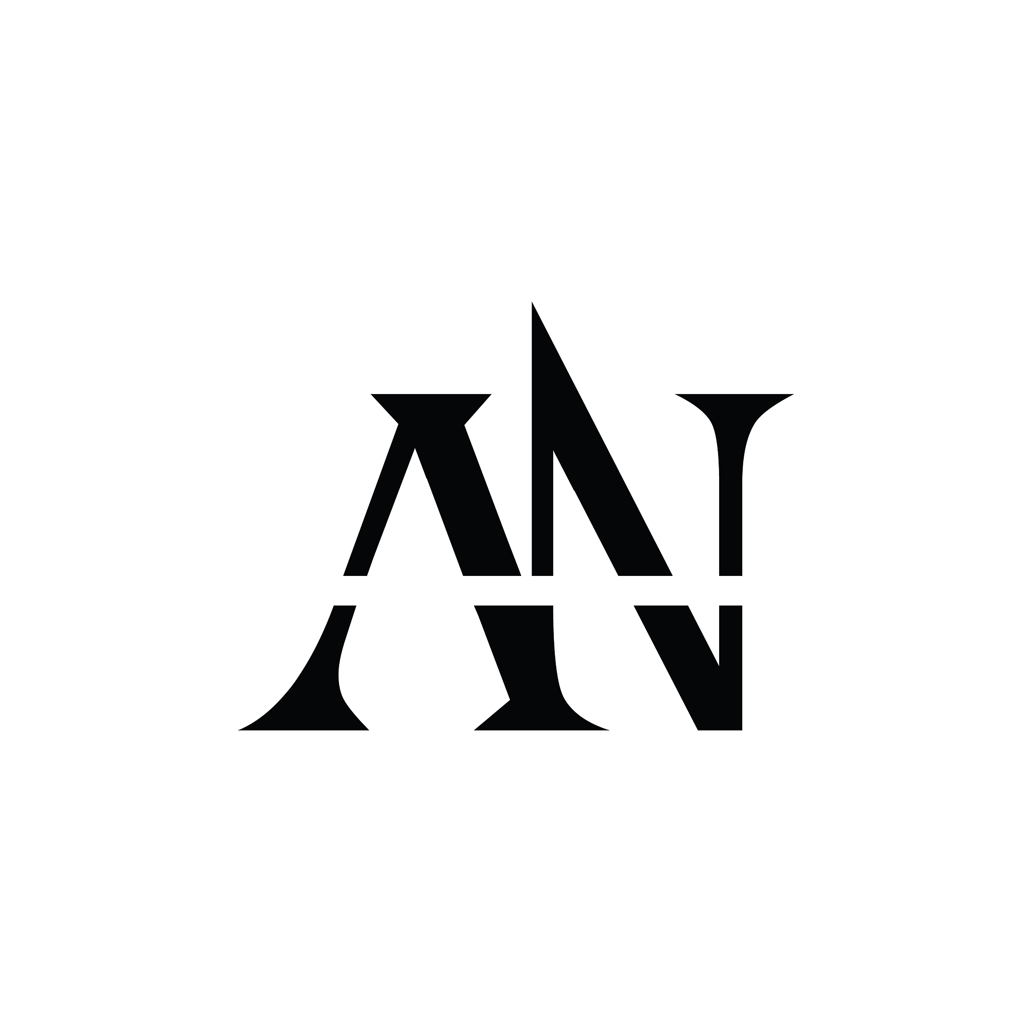 initial letter an or na logo design template