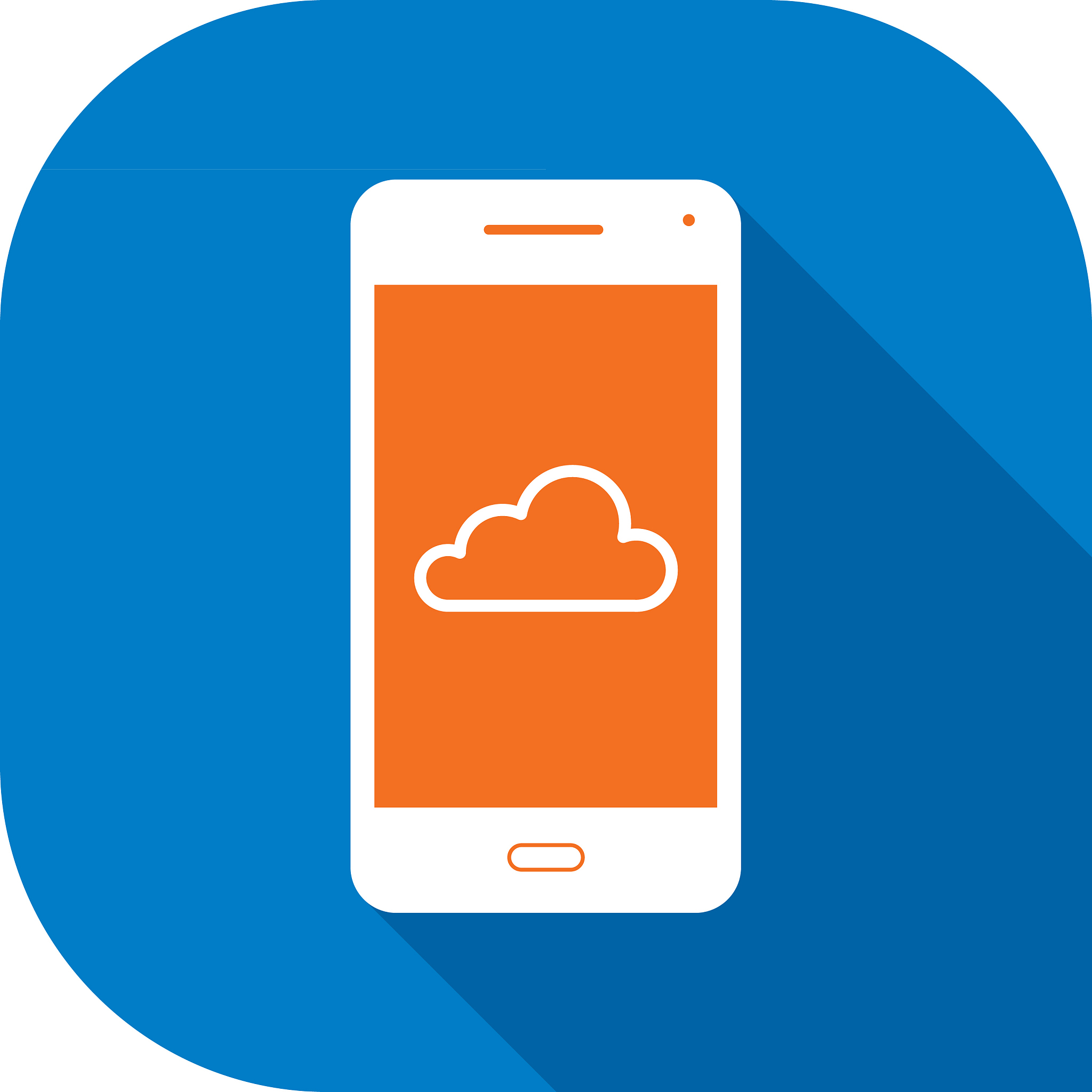white cloud smart phone icon