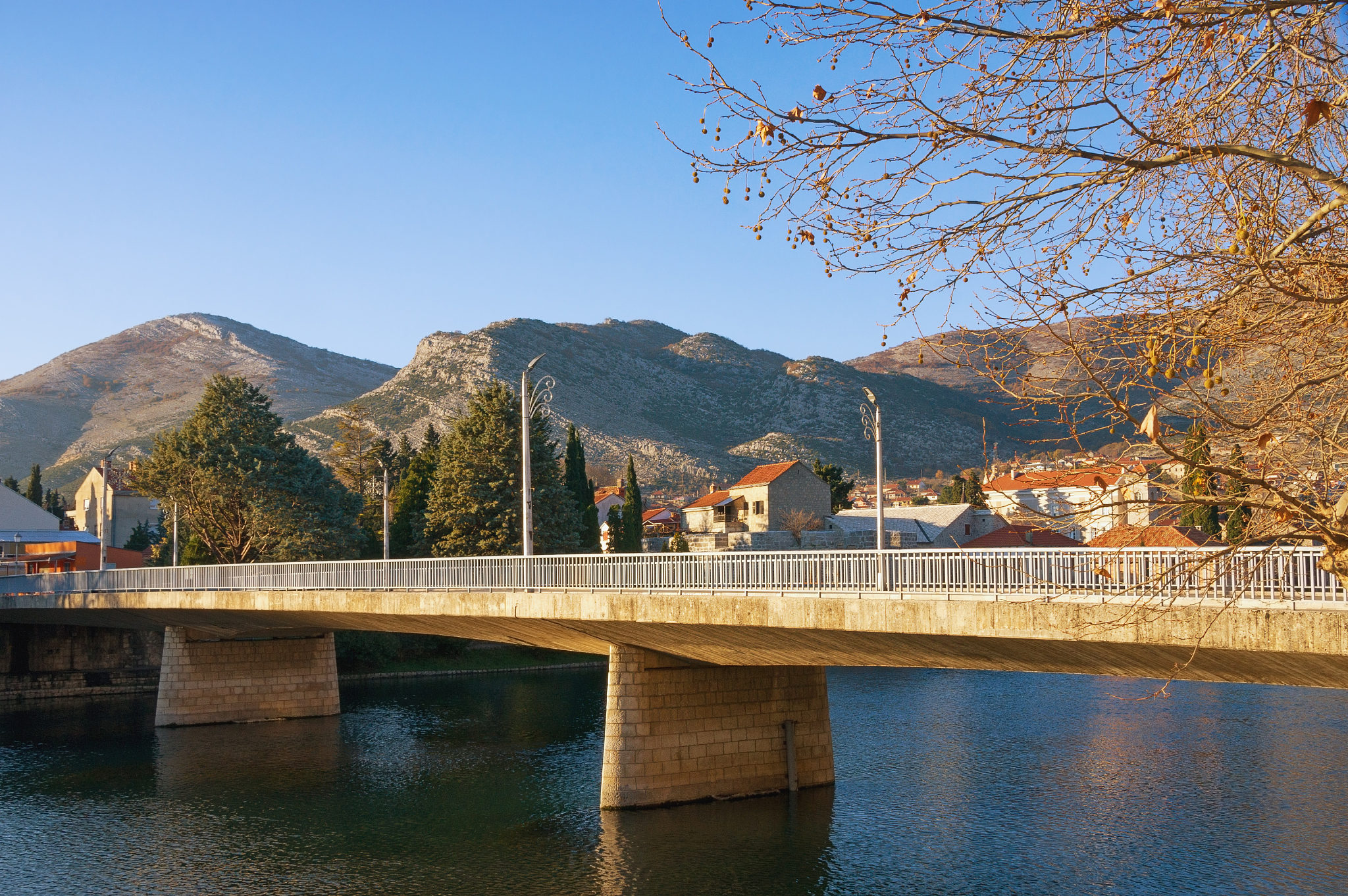 view of trebisnjica river near trebinje city. bosnia and herzego