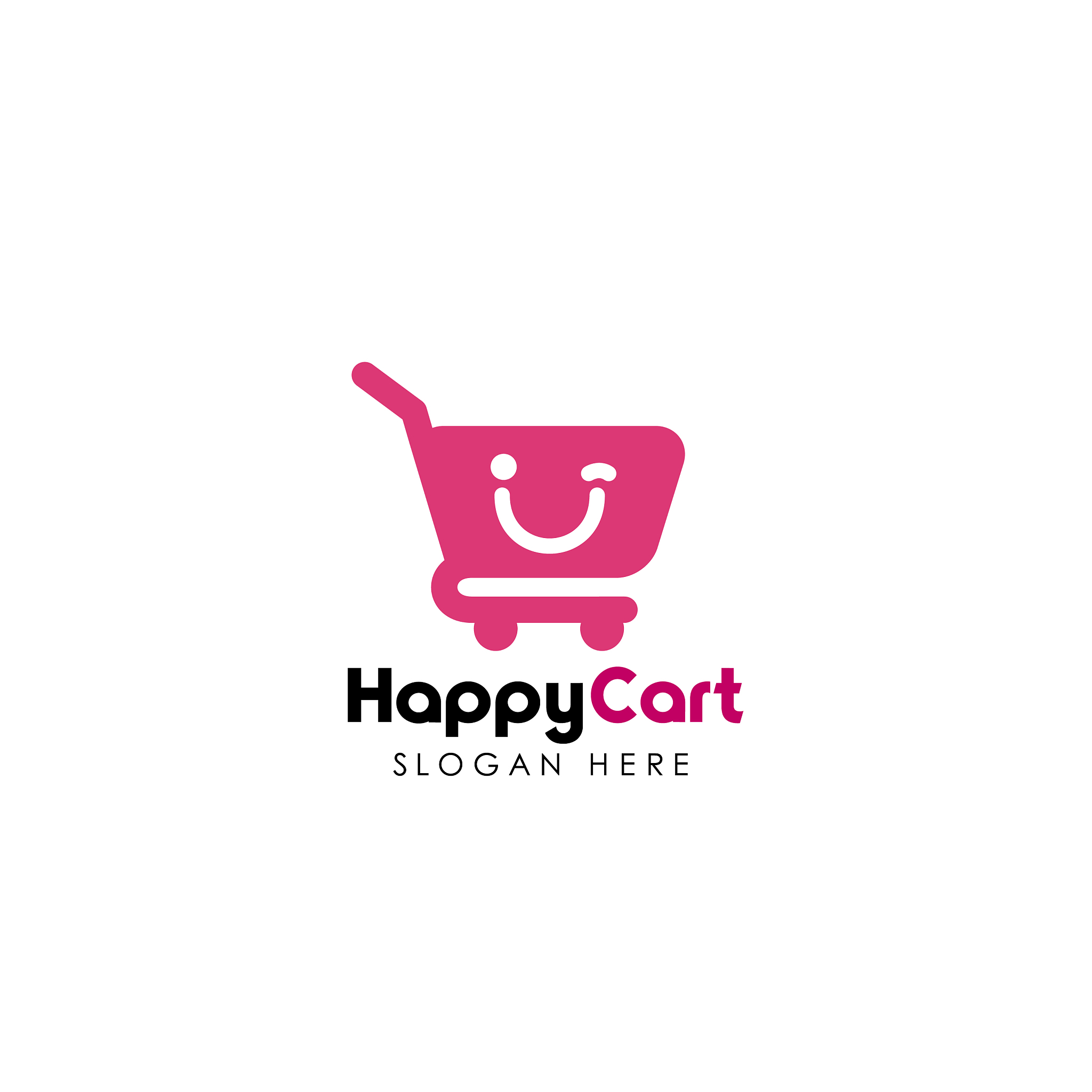 happy shop logo design template shopping logo