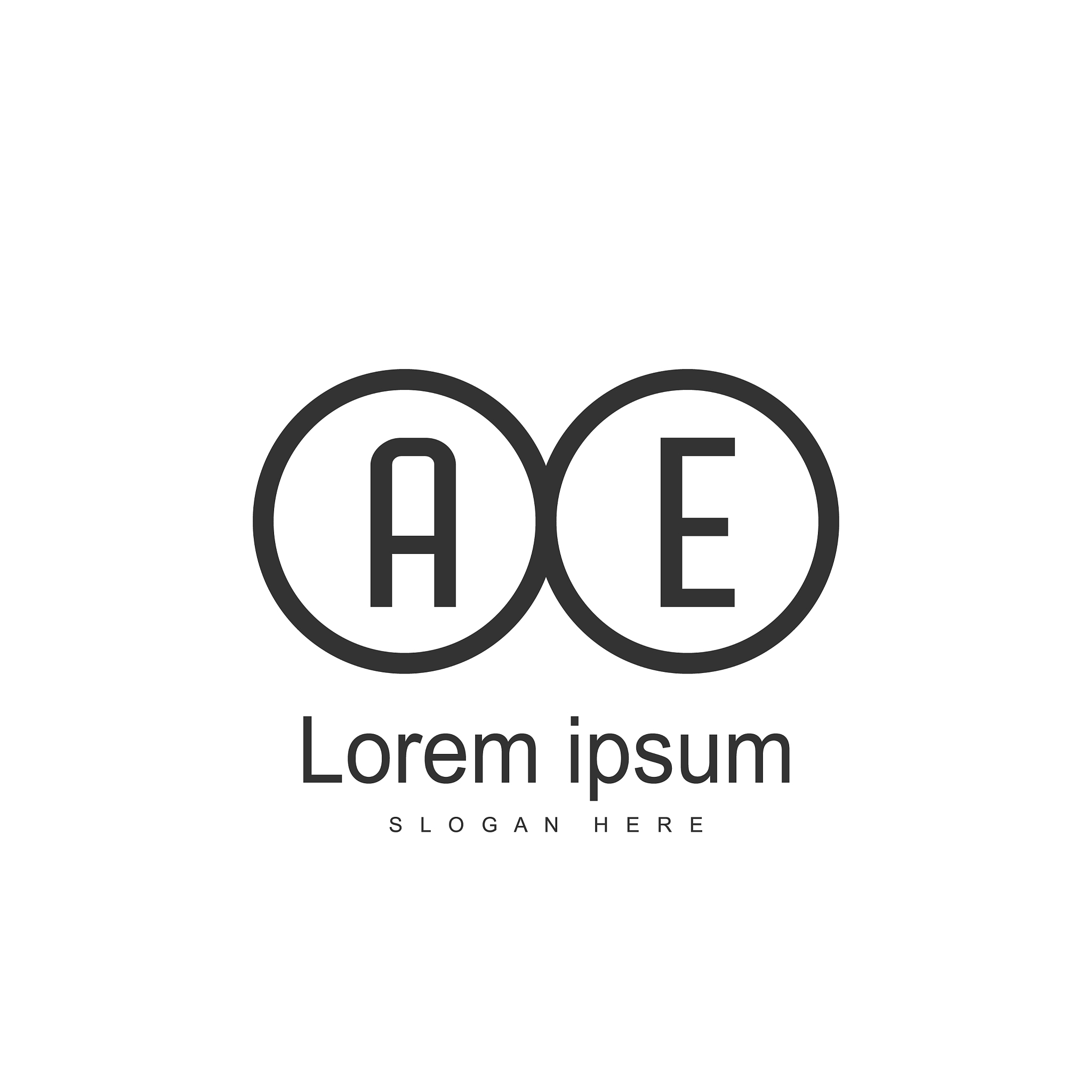initial letter ae logo template design
