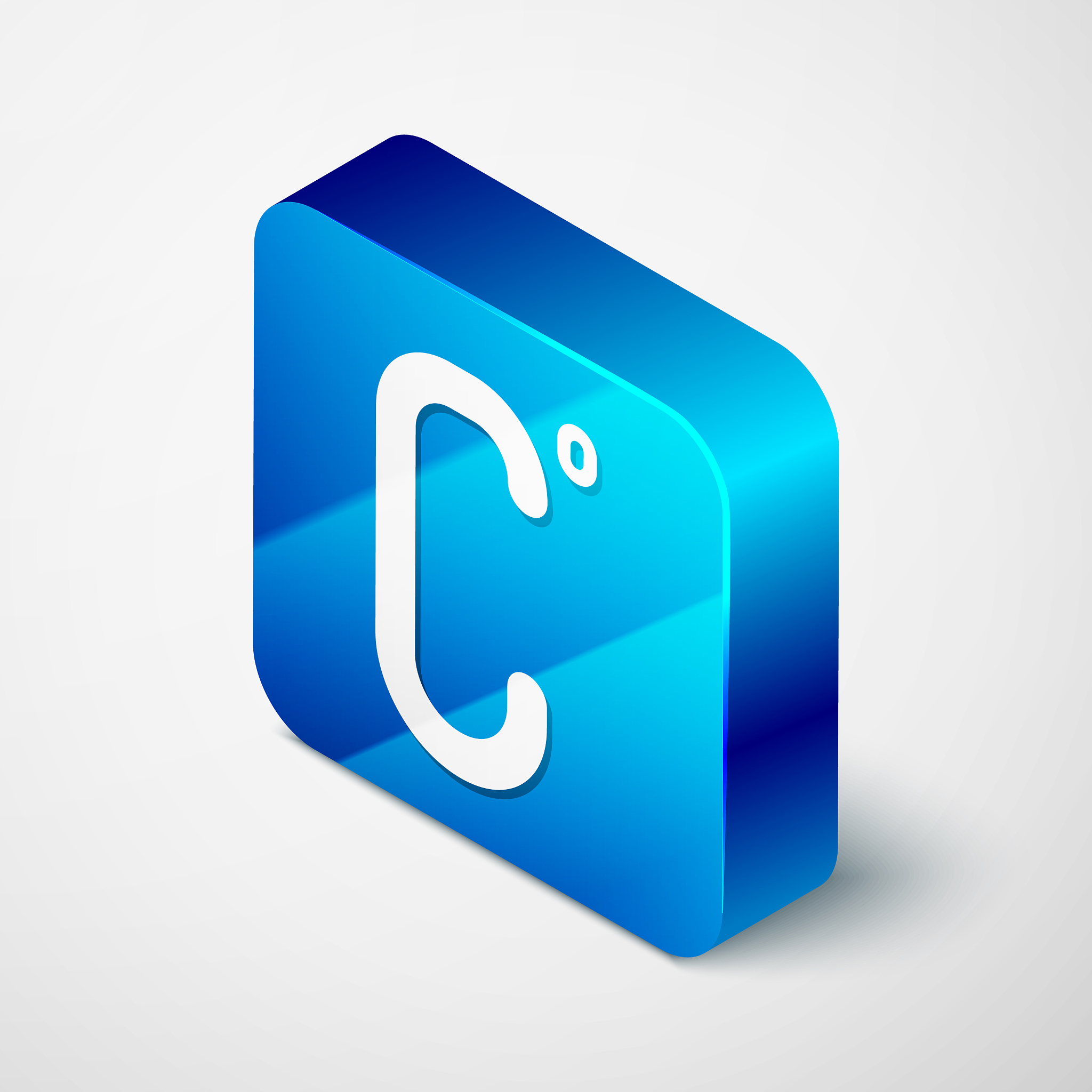 isometric celsius icon isolated on grey background