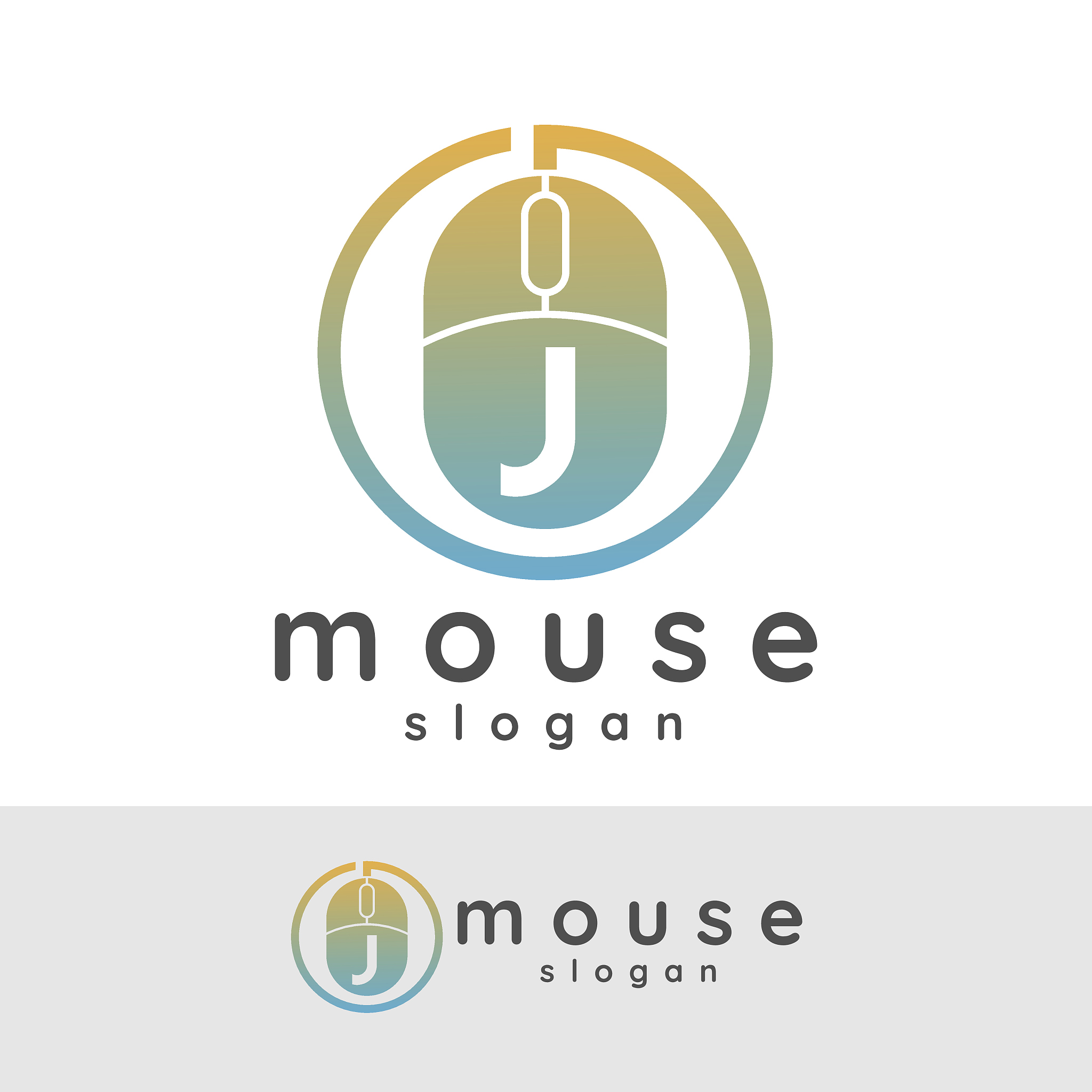 mouse initial letter j icon design