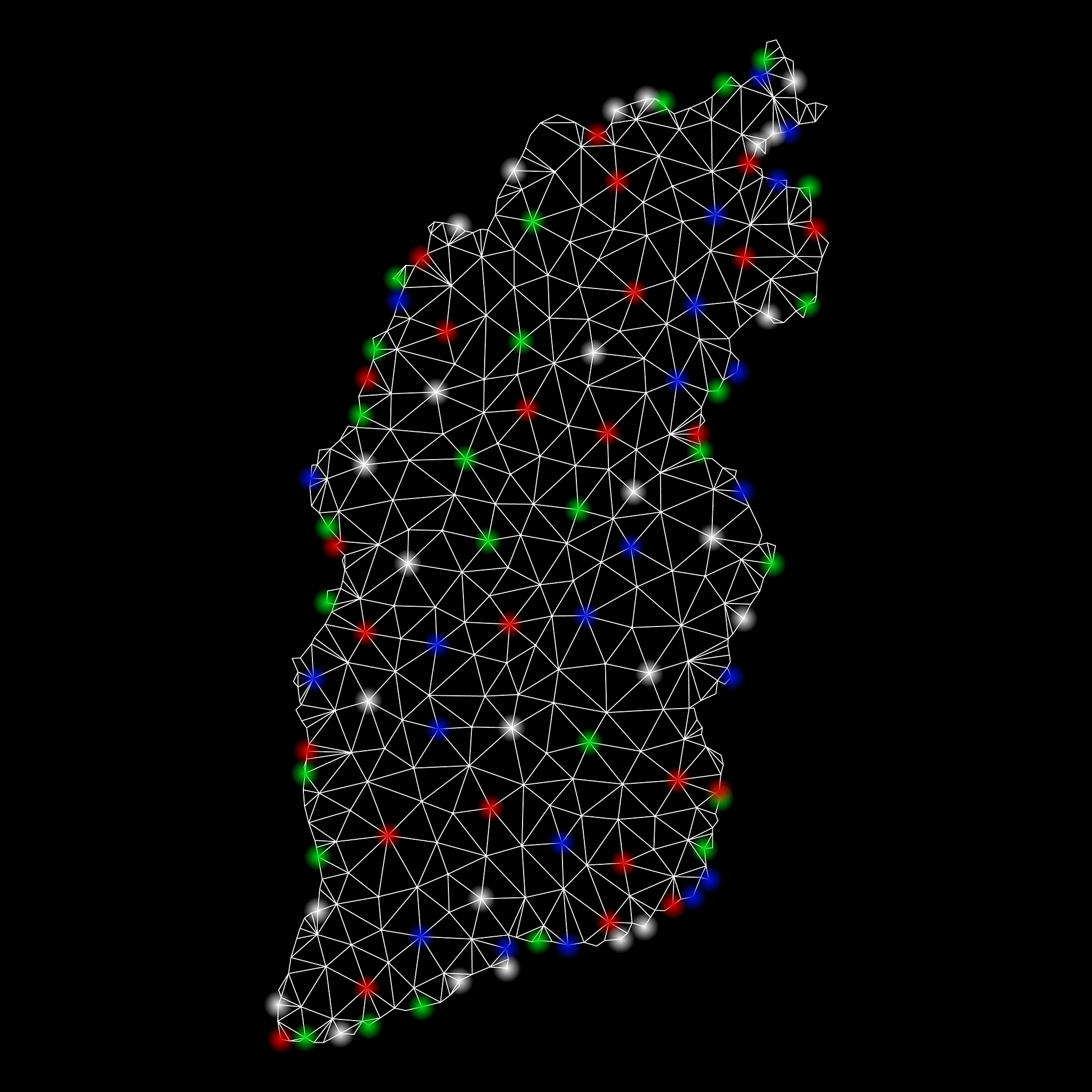 bright mesh network shanxi province map with flare