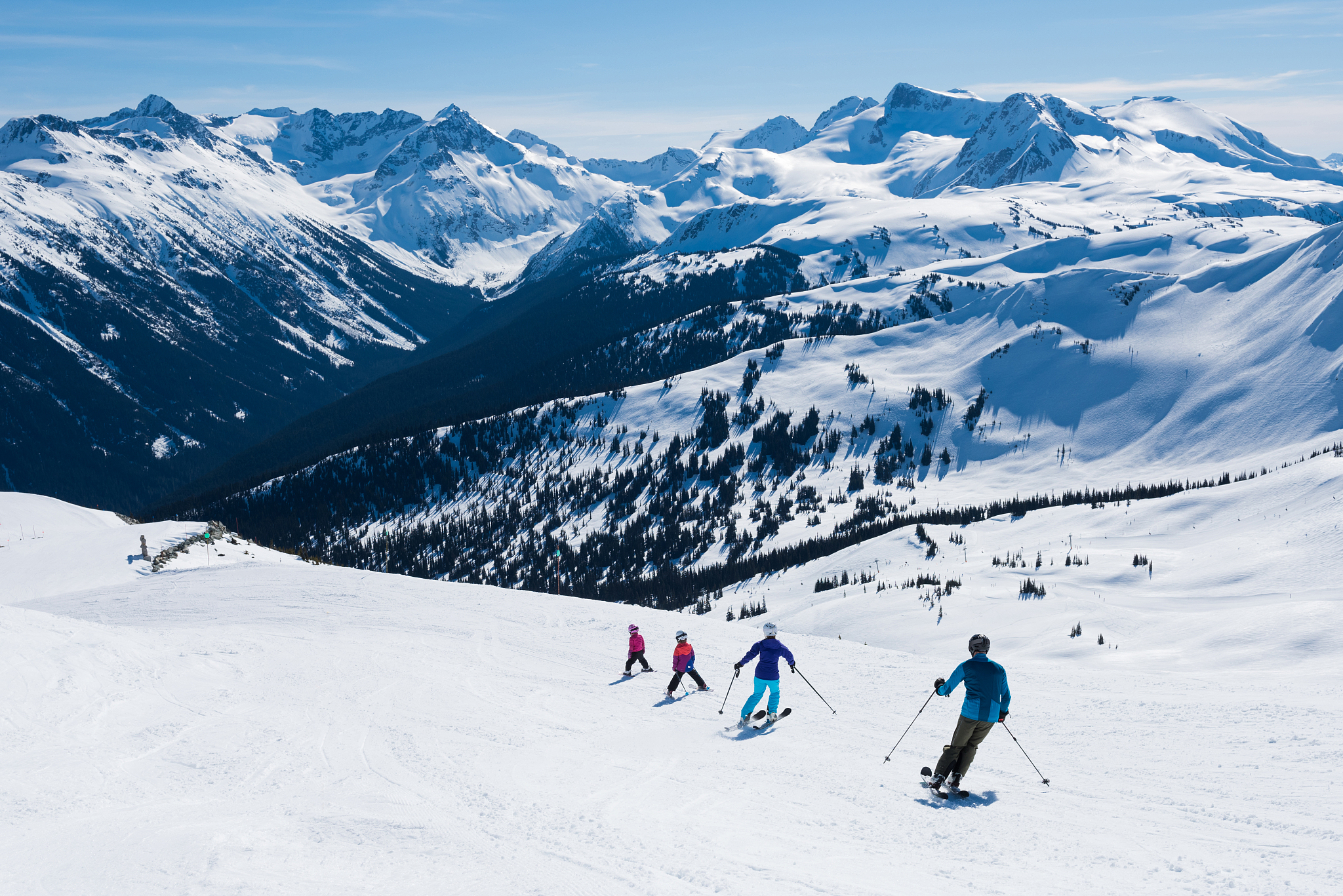 family on a winter ski holiday
