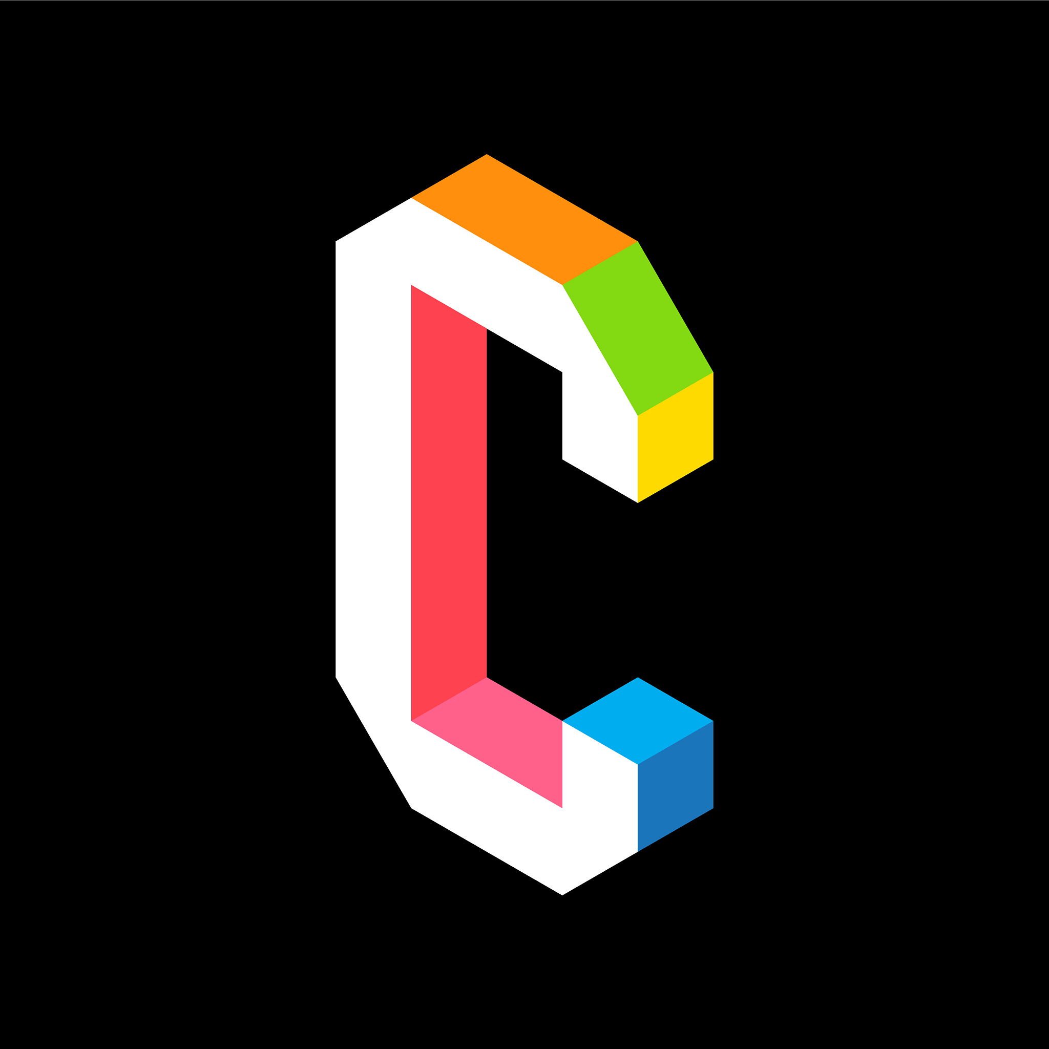 3d colorful letter c logo icon design template