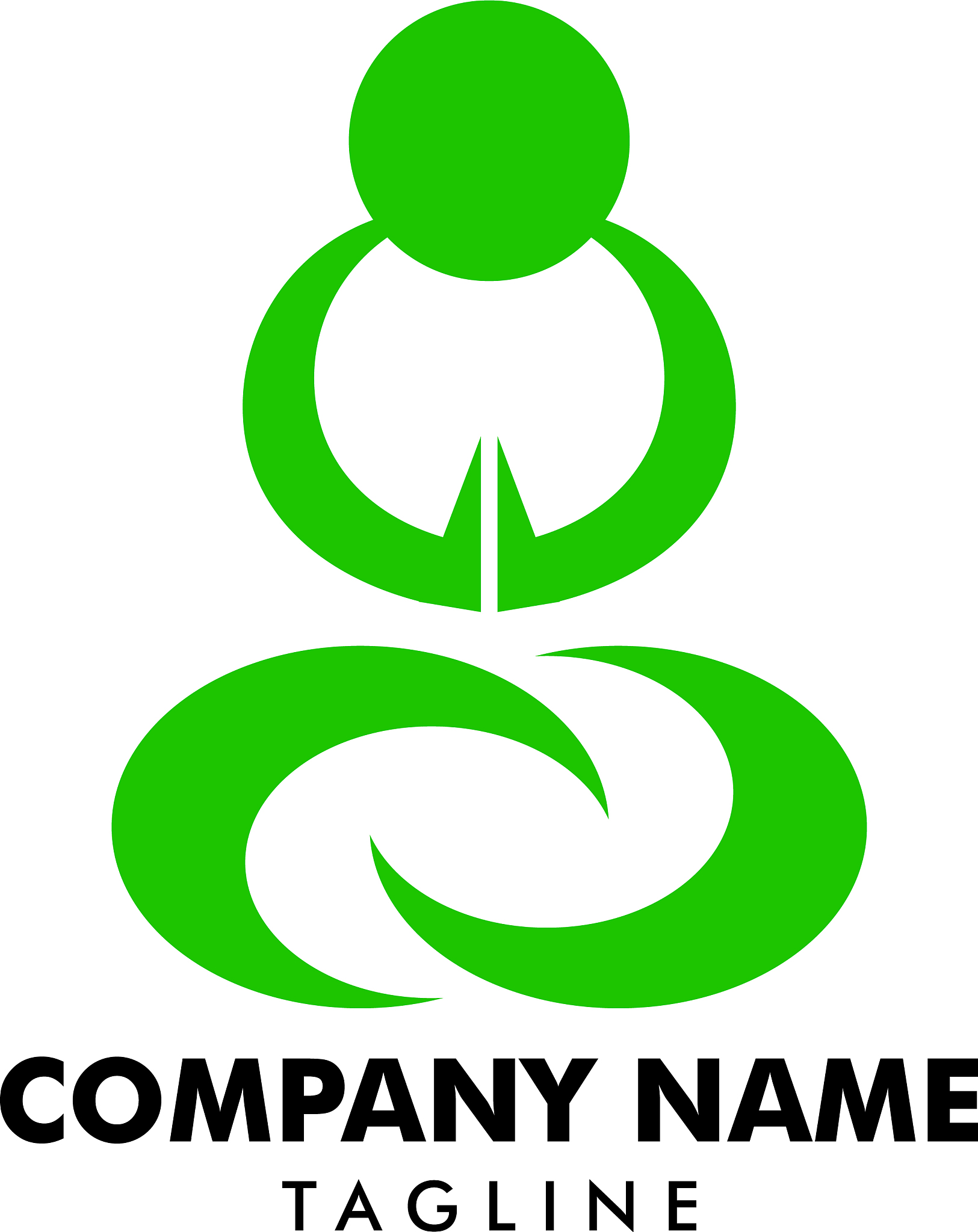 yoga pose logo design template