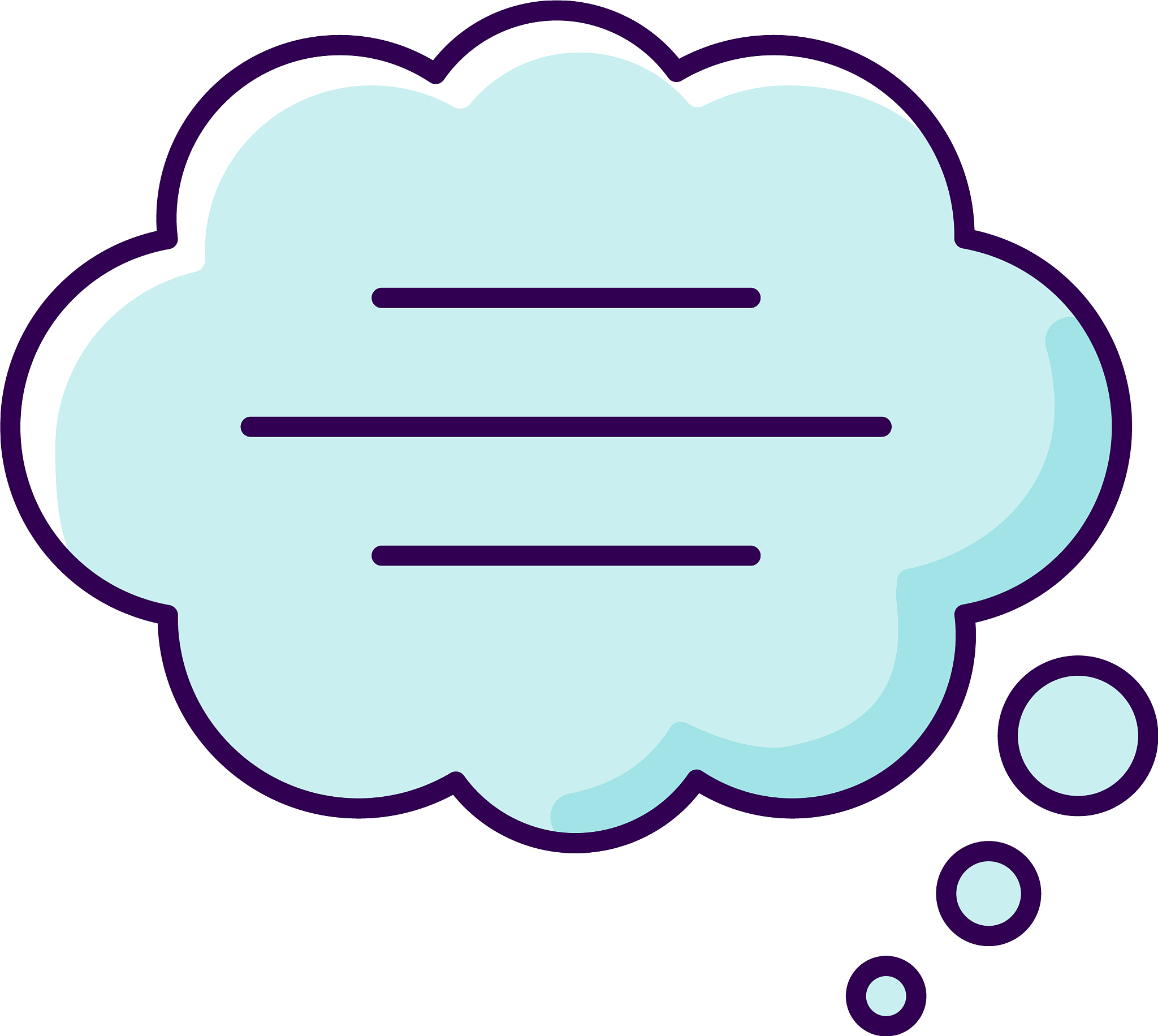 thought bubble blue rgb color icon