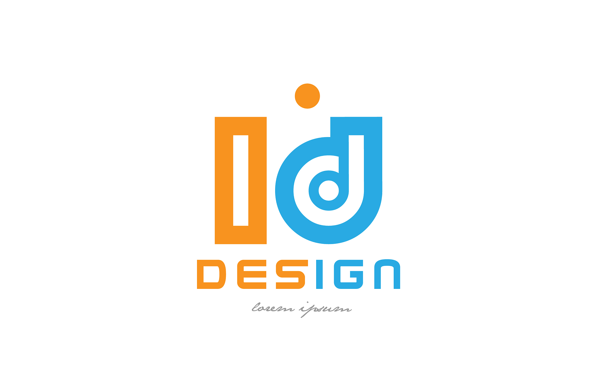 ld l d orange blue alphabet letter logo