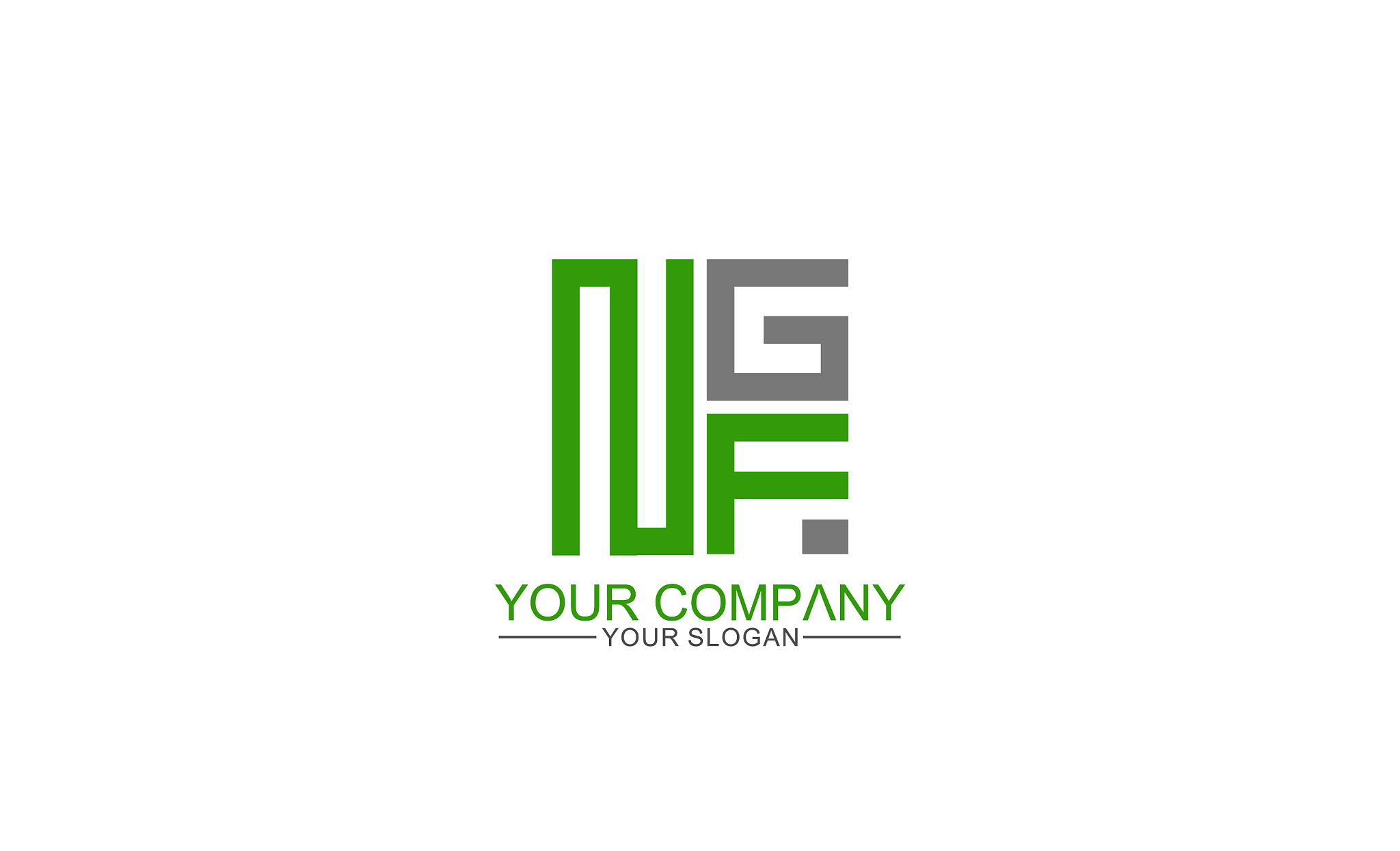 square initial ngf logo template icon