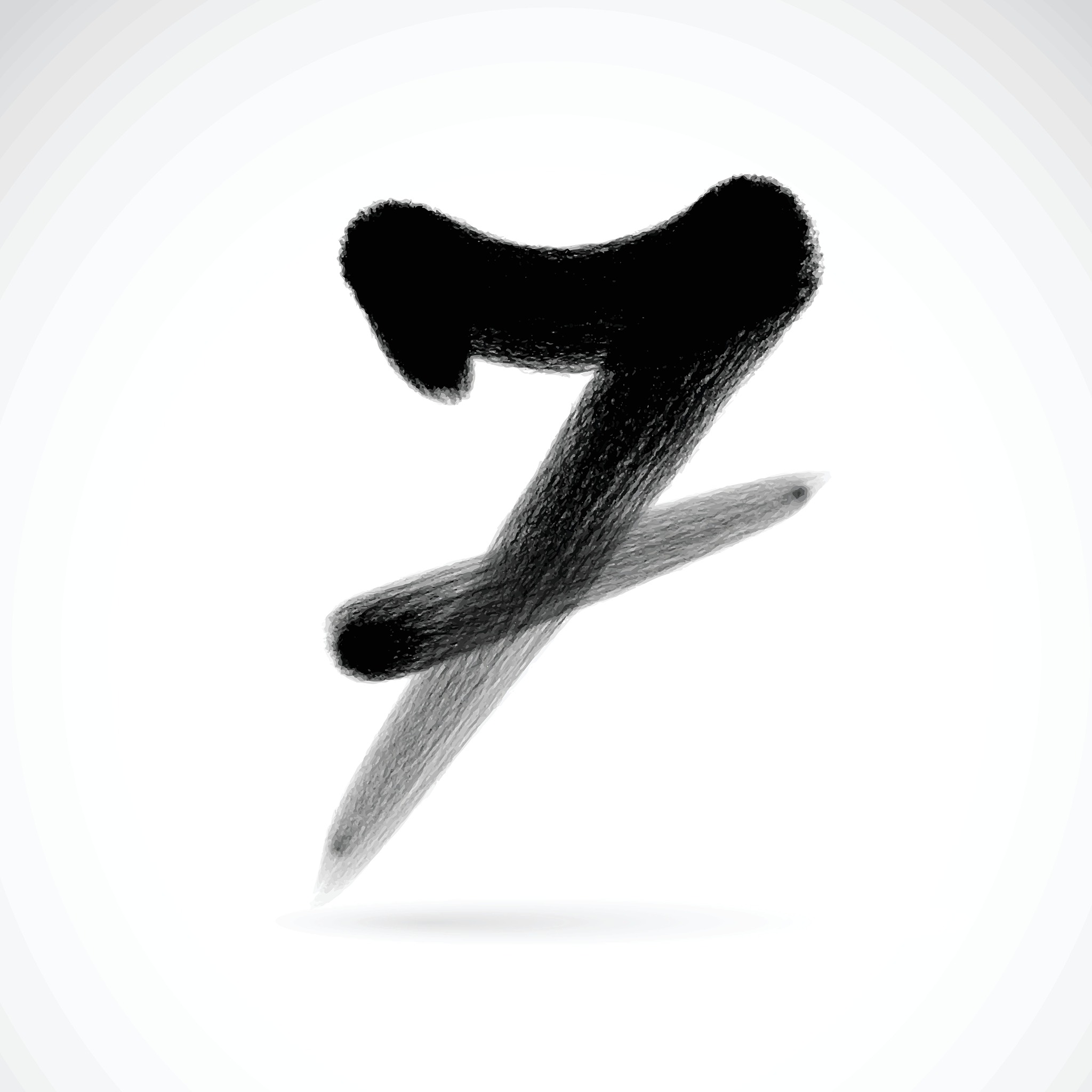 数字<strong>7</strong>,白色背景,数字,壁纸刷,白色,黑色,概念,创造力,写,庆祝