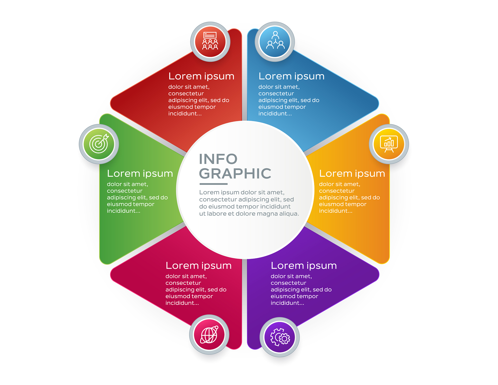 6 steps modern business infographic