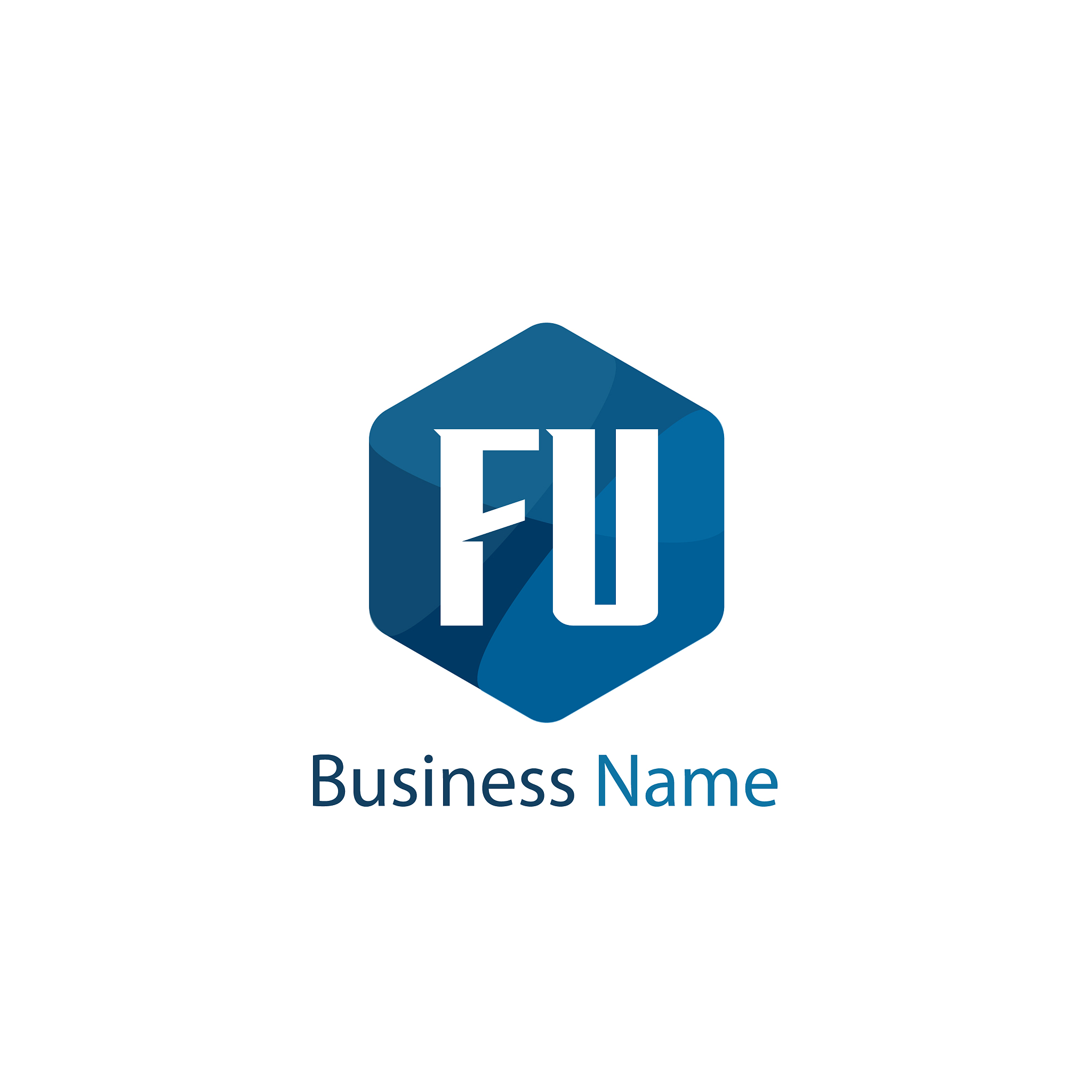initial letter fu logo template design