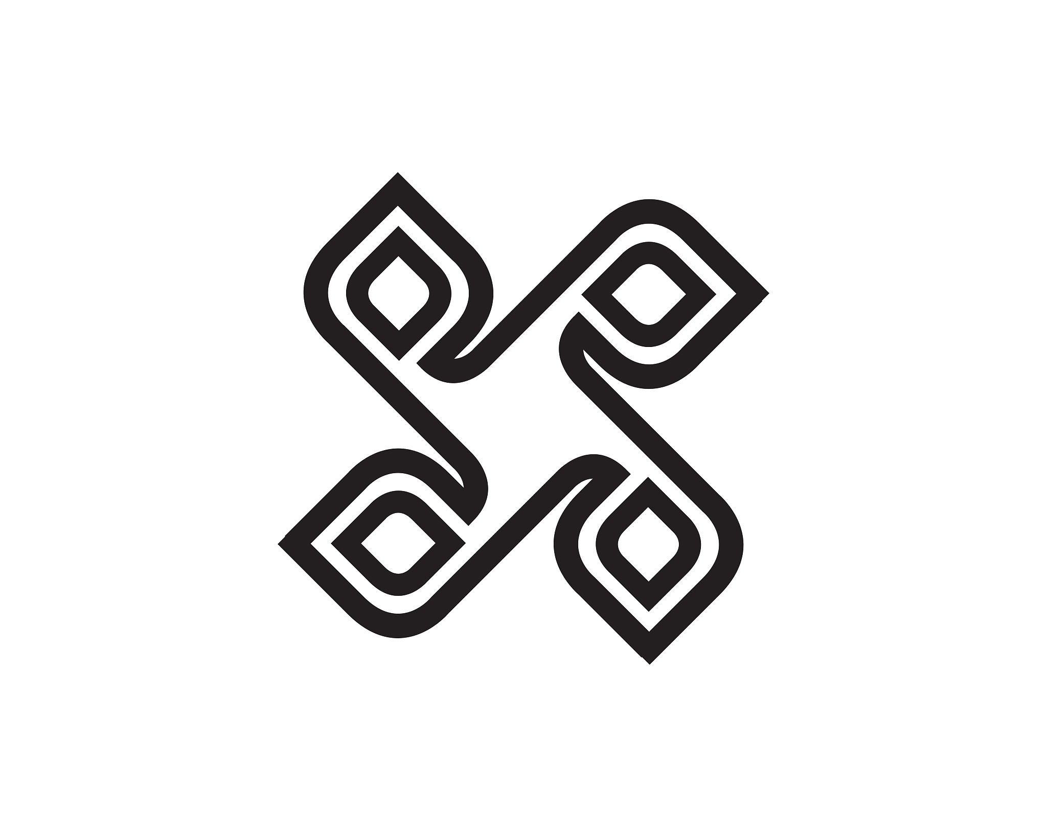 leaves monogram design template