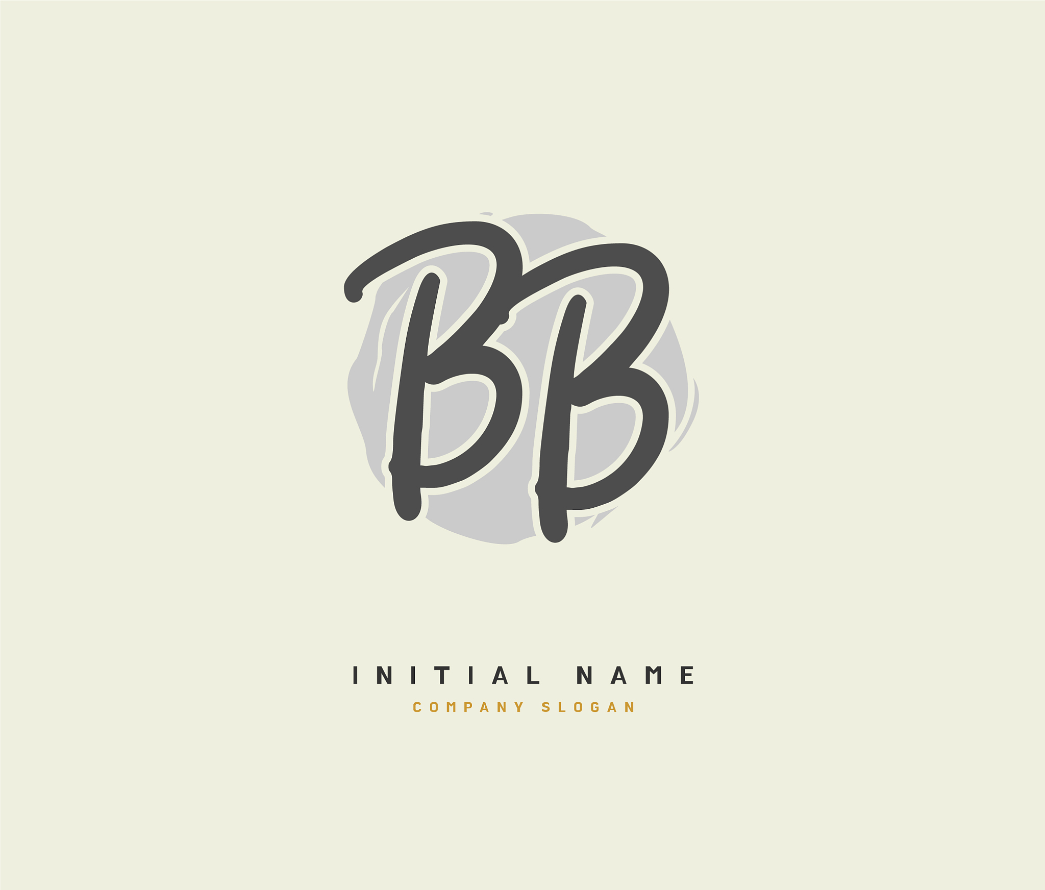 b bb beauty initial logo handwriting logo of