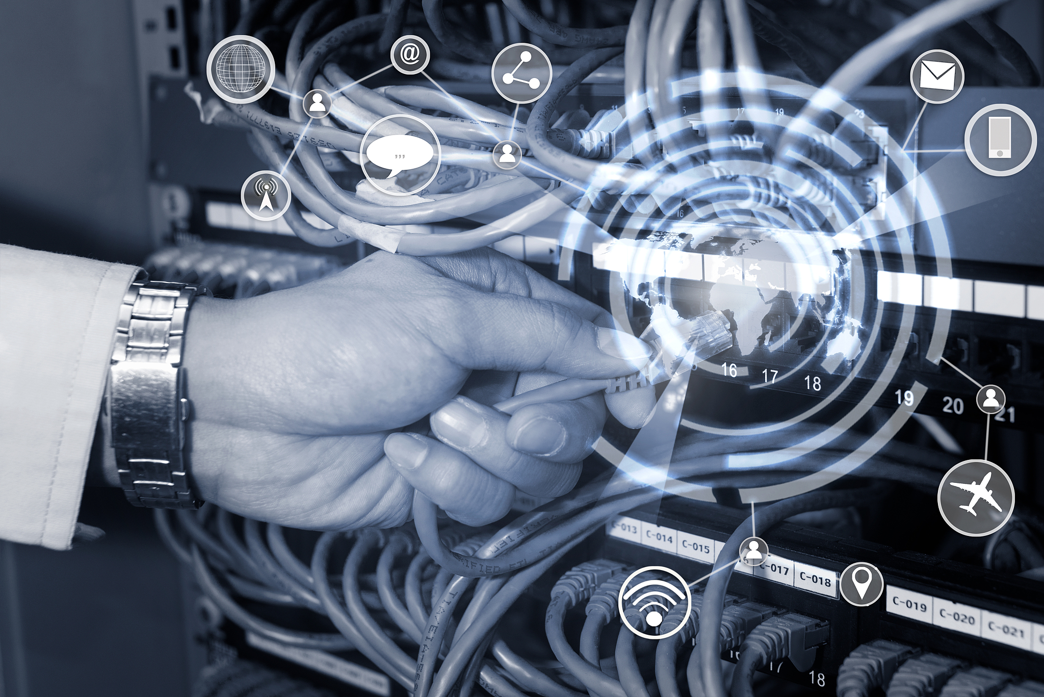 internet and network technology concept