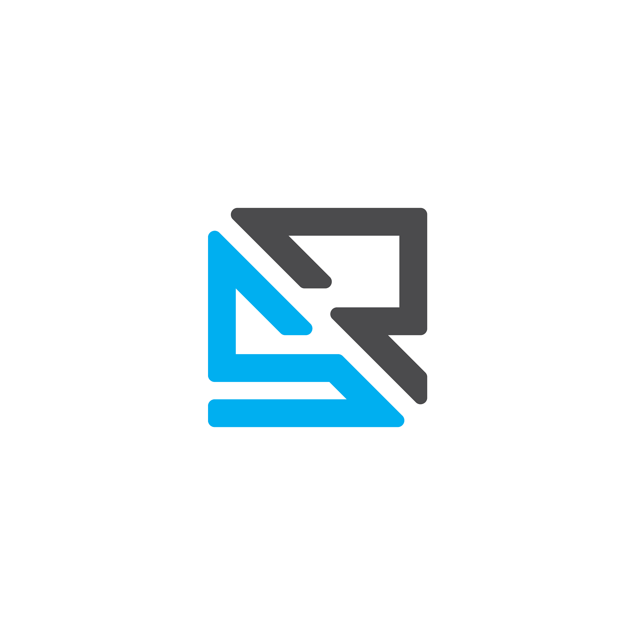 initial letter sr or rs logo template with square