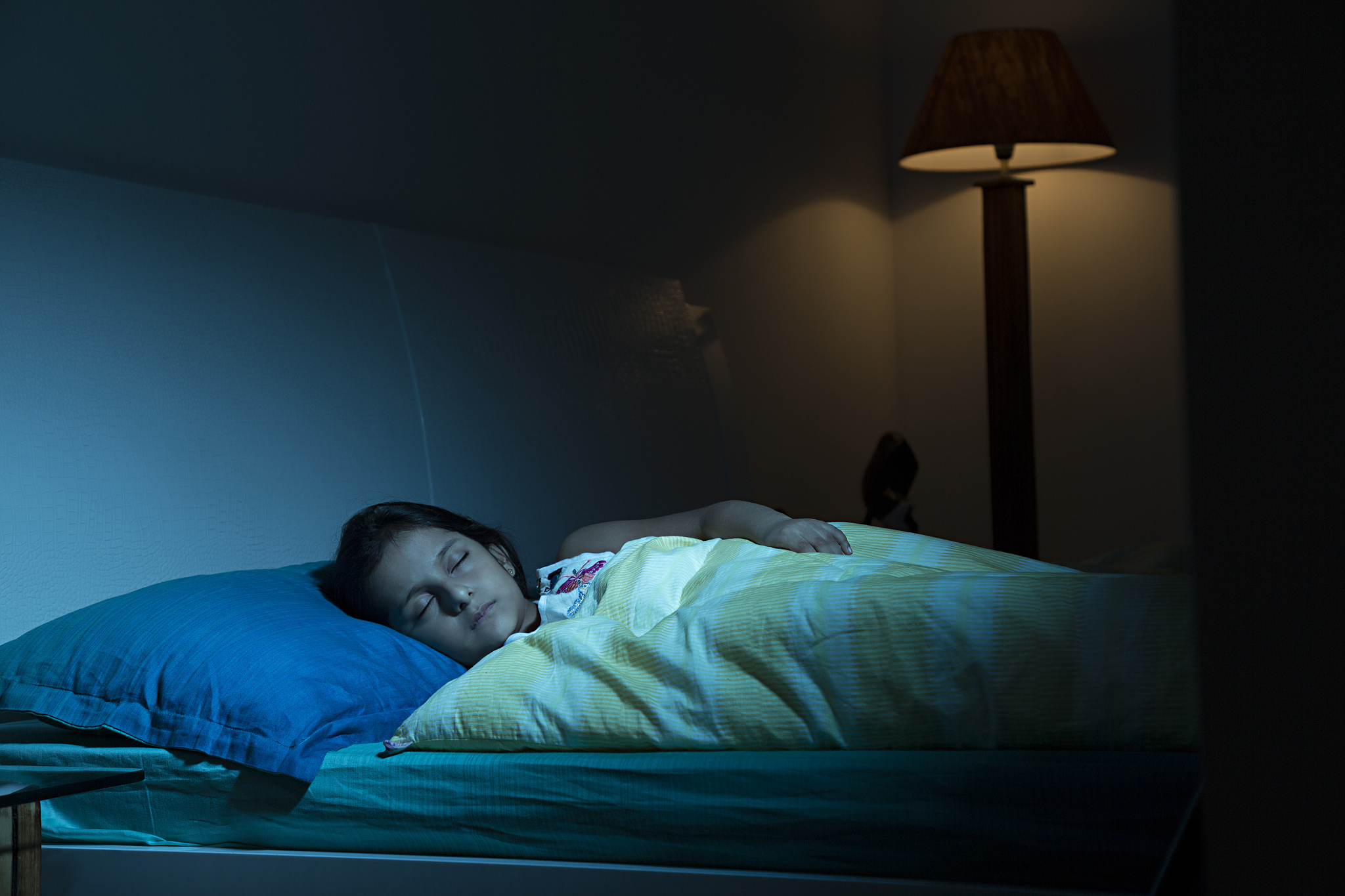i like mom's bed the best - stock image