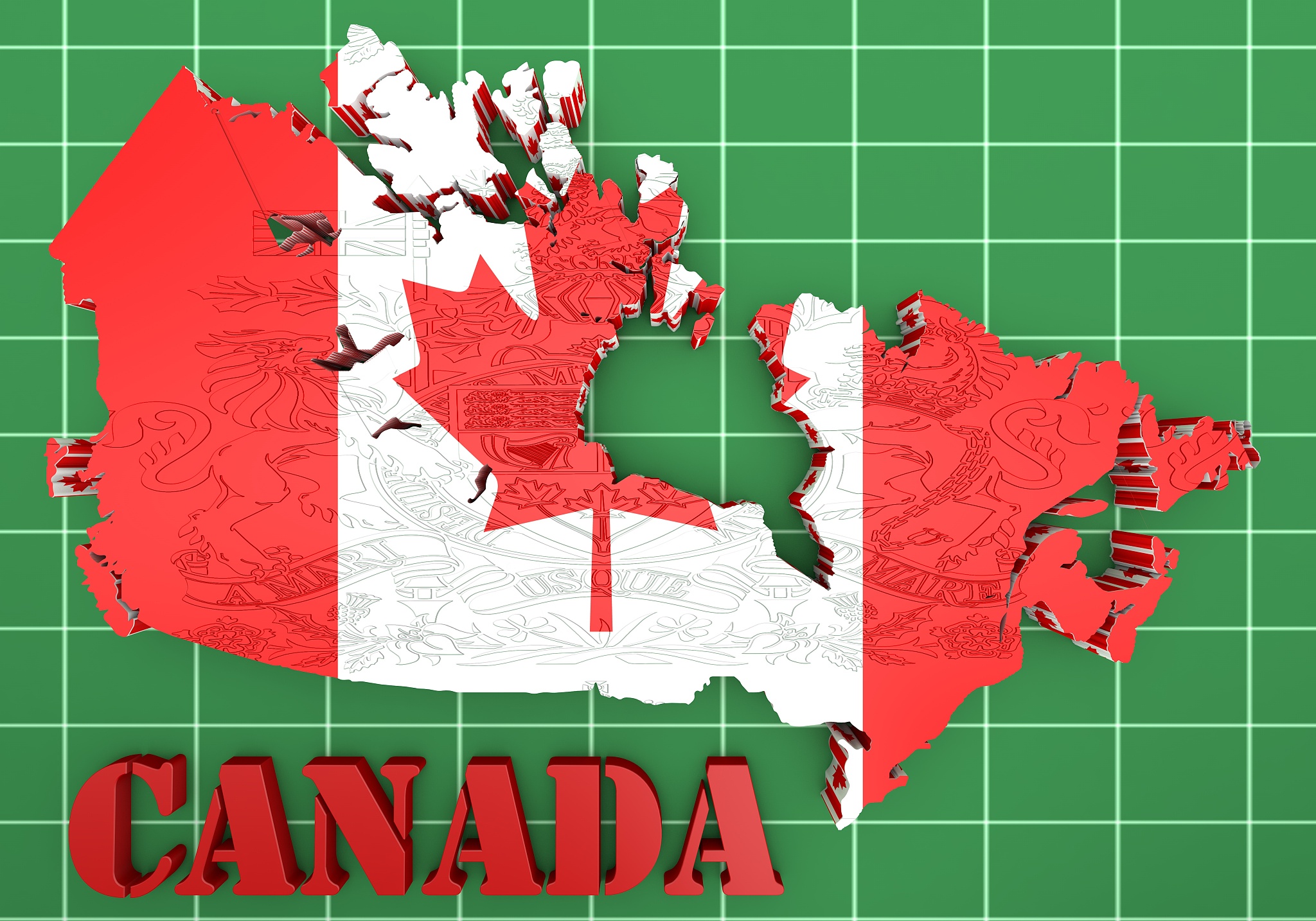 map of canada with flag colors