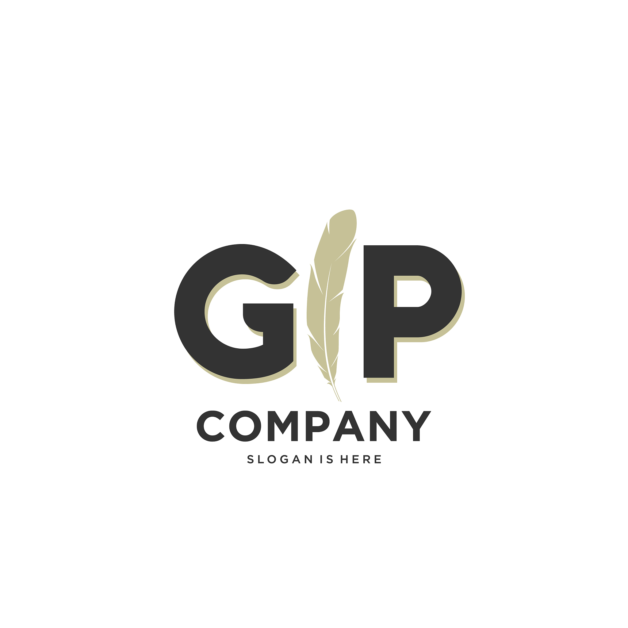 initial gp letter unique attractive creative