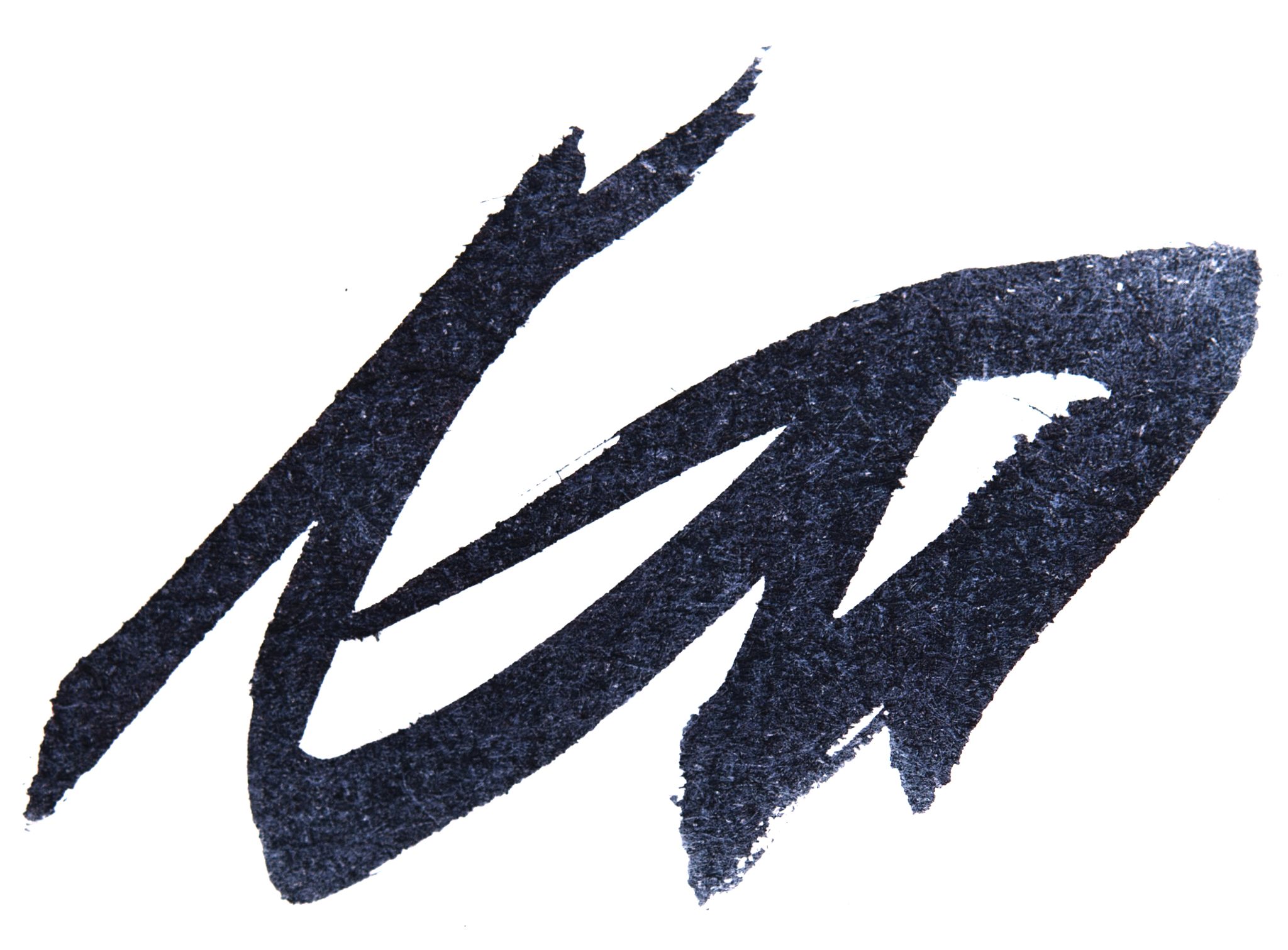 black ink on white