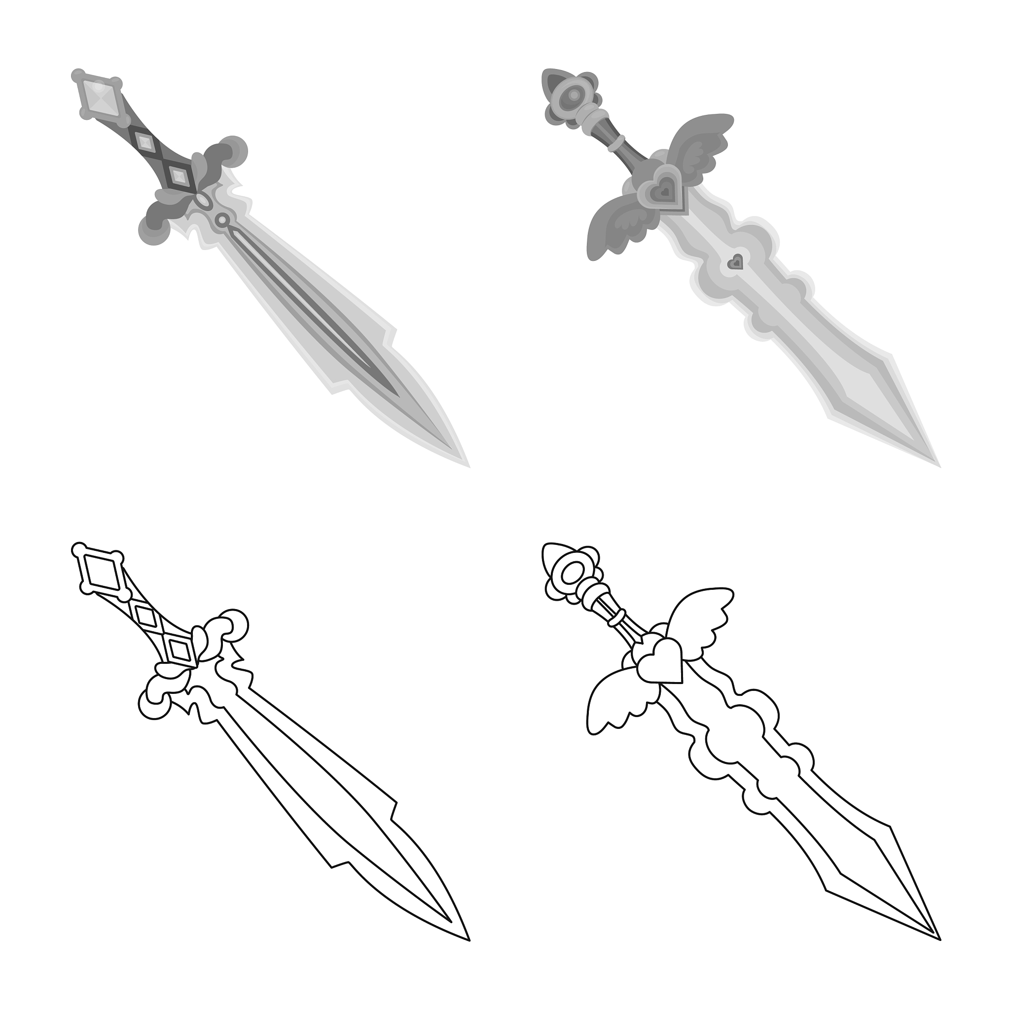 isolated object game and armor logo collection