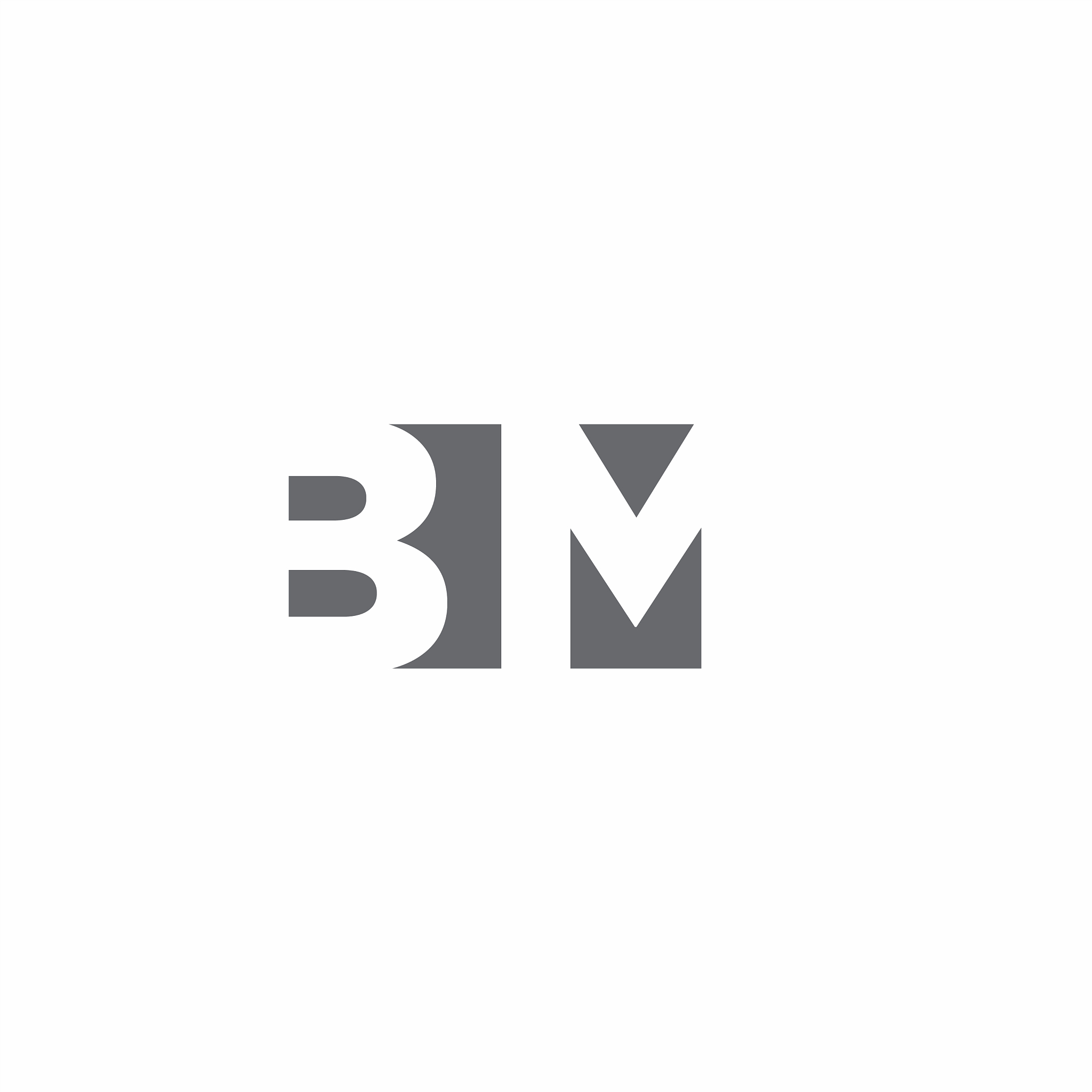 bm logo monogram with negative space style design