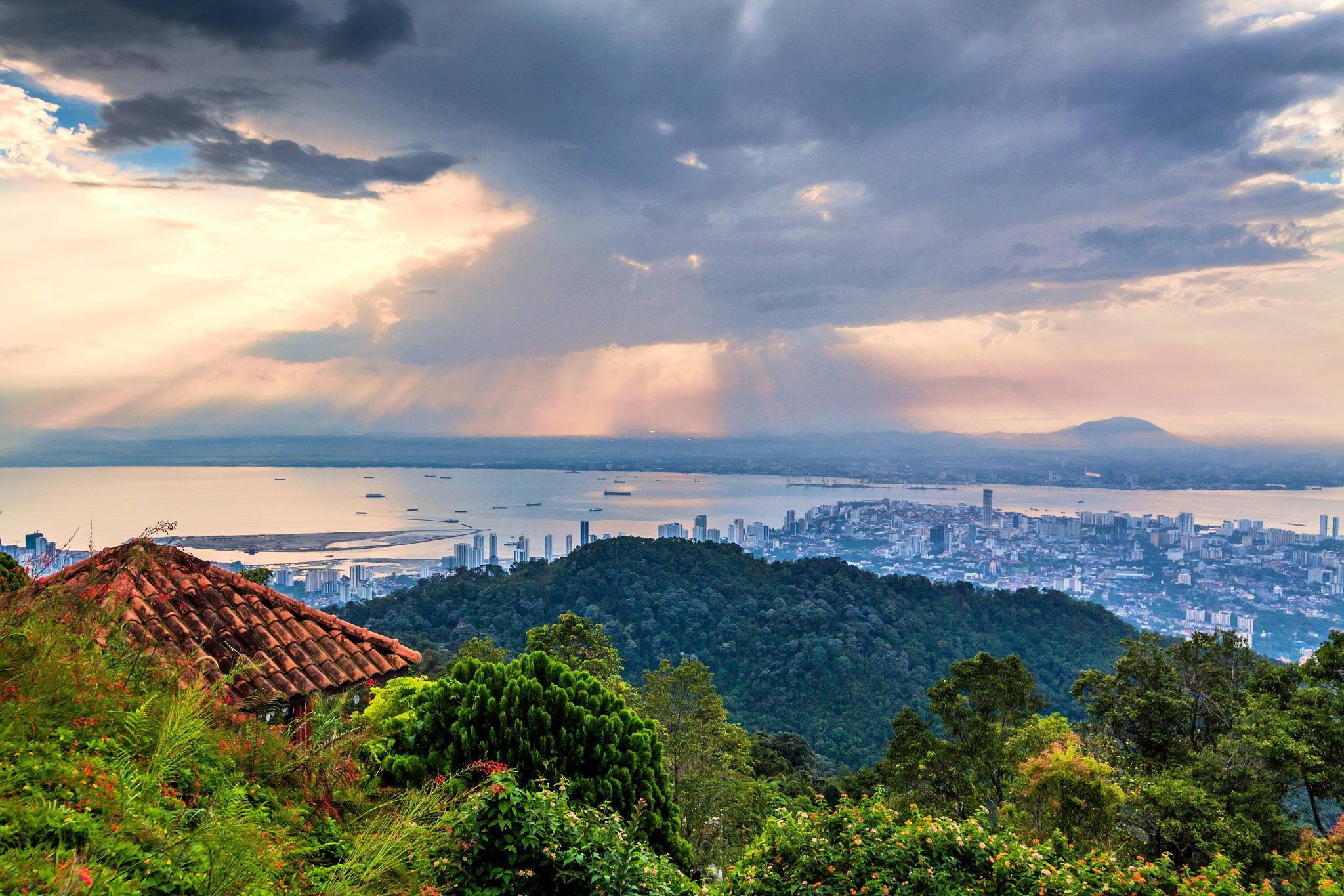 george town city view from penang hill during dawn