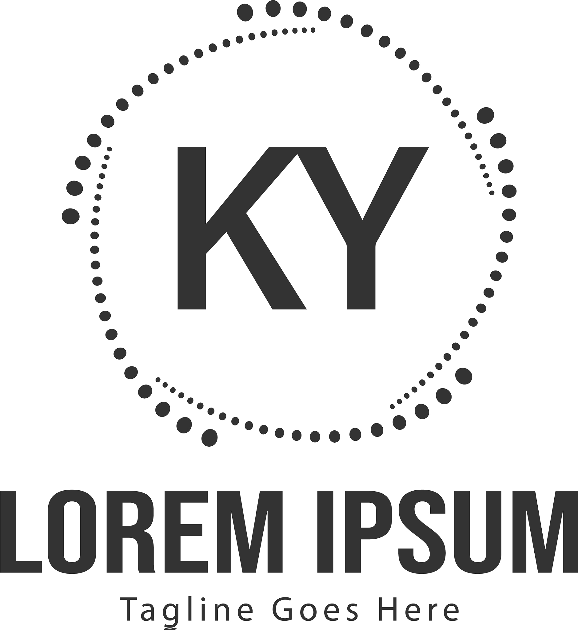 initial ky logo template with modern frame