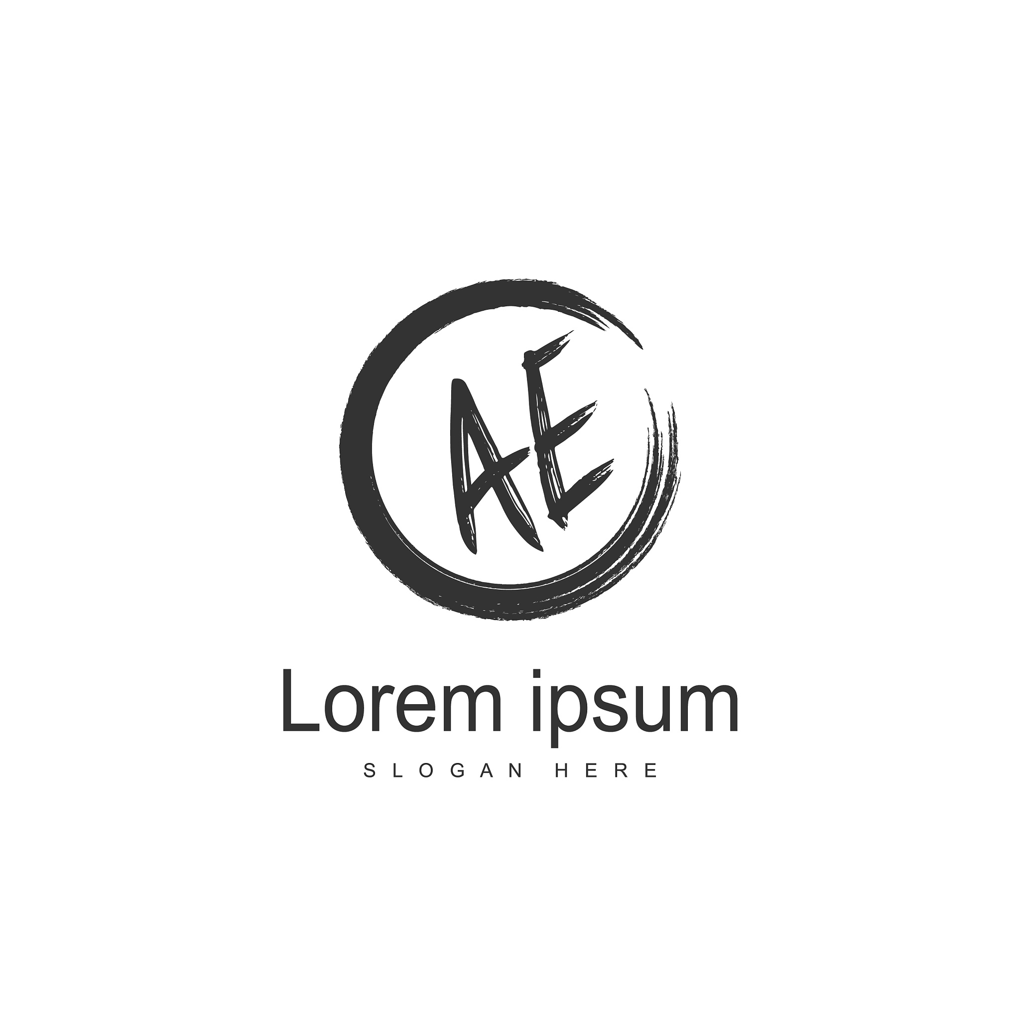 initial letter ae logo template design