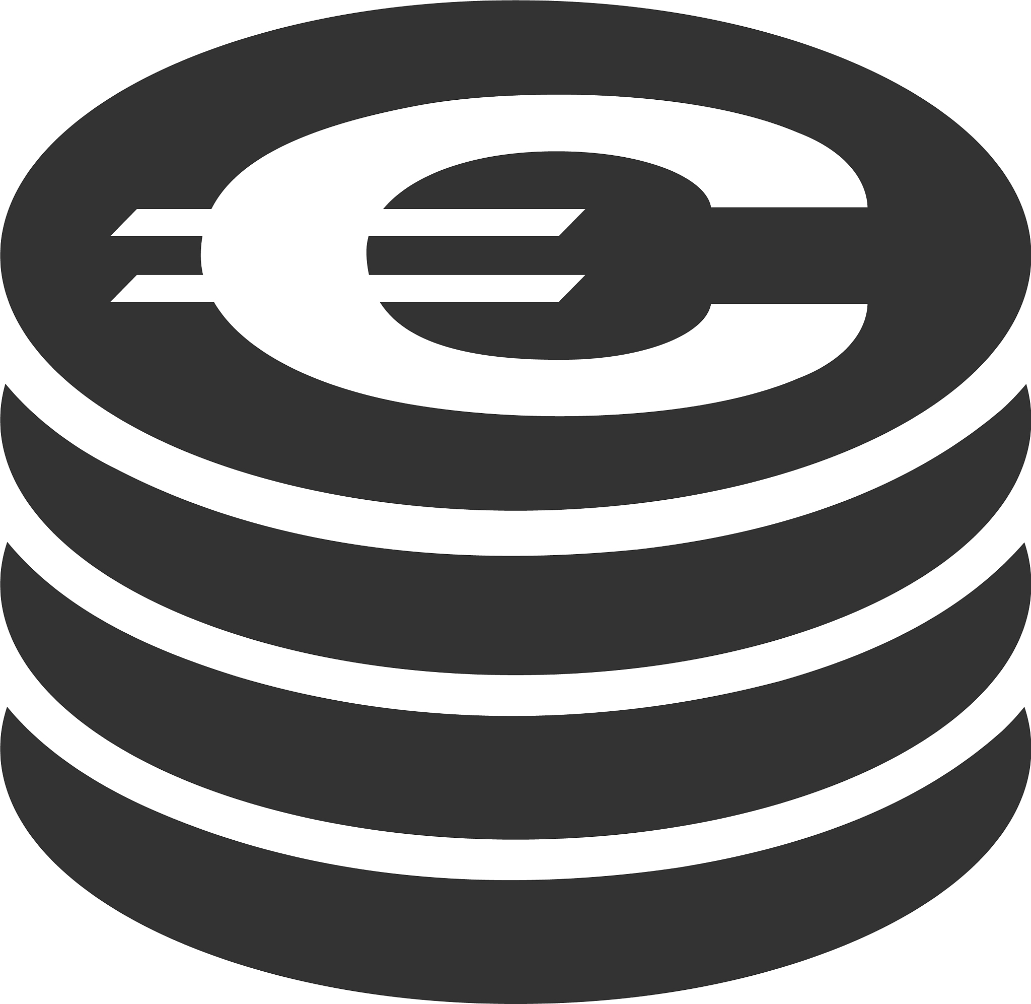 euro coin column flat icon