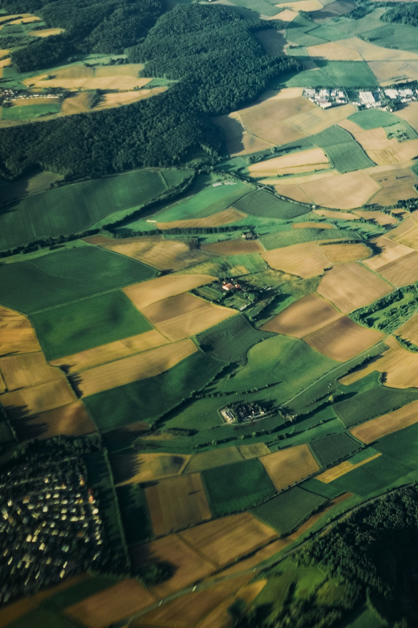 high angle view of rural landscape in germany