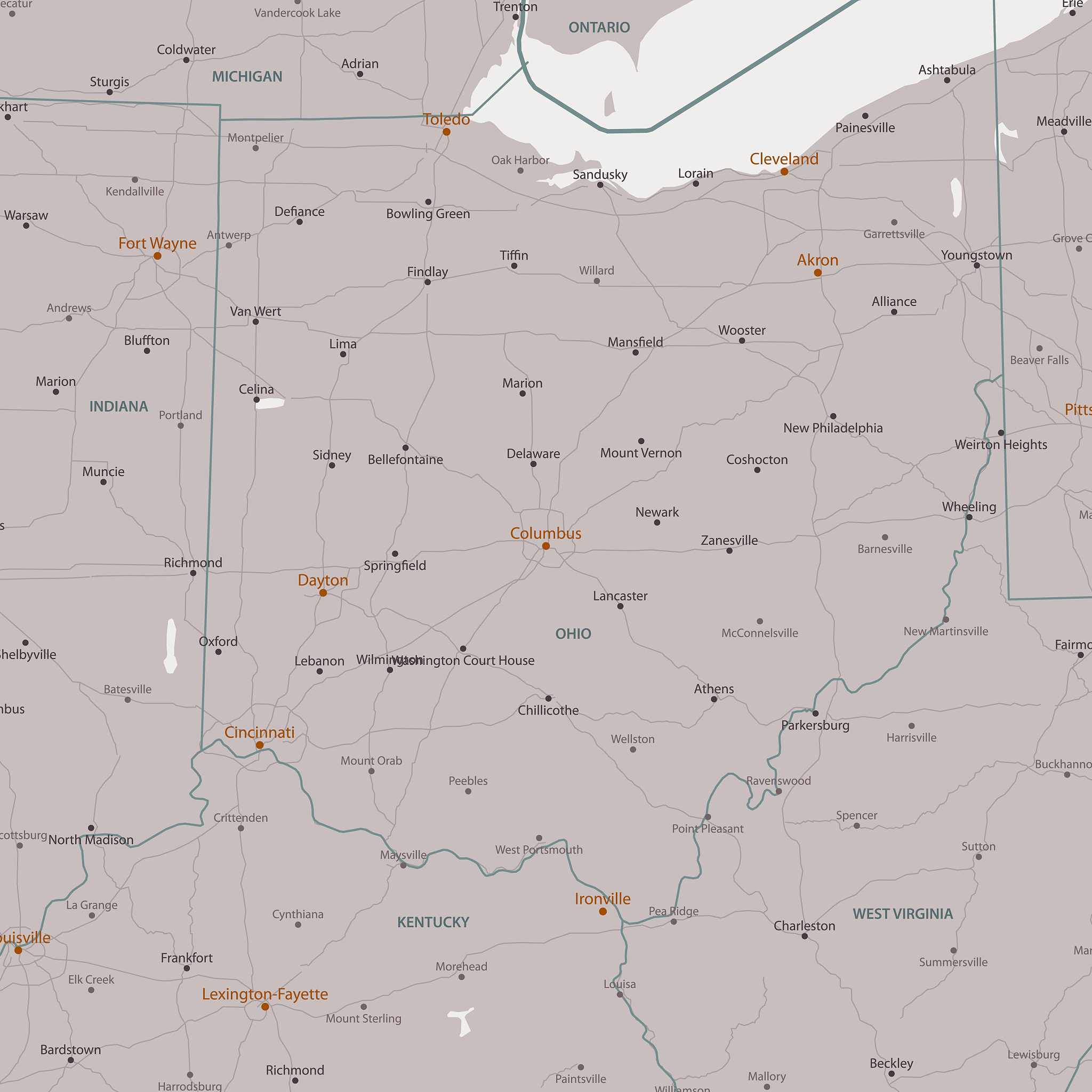 columbus ohio area vector map