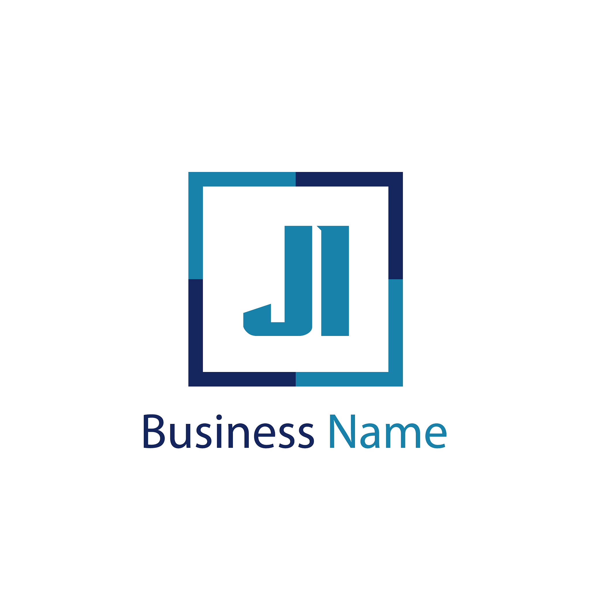 initial letter ji logo template design