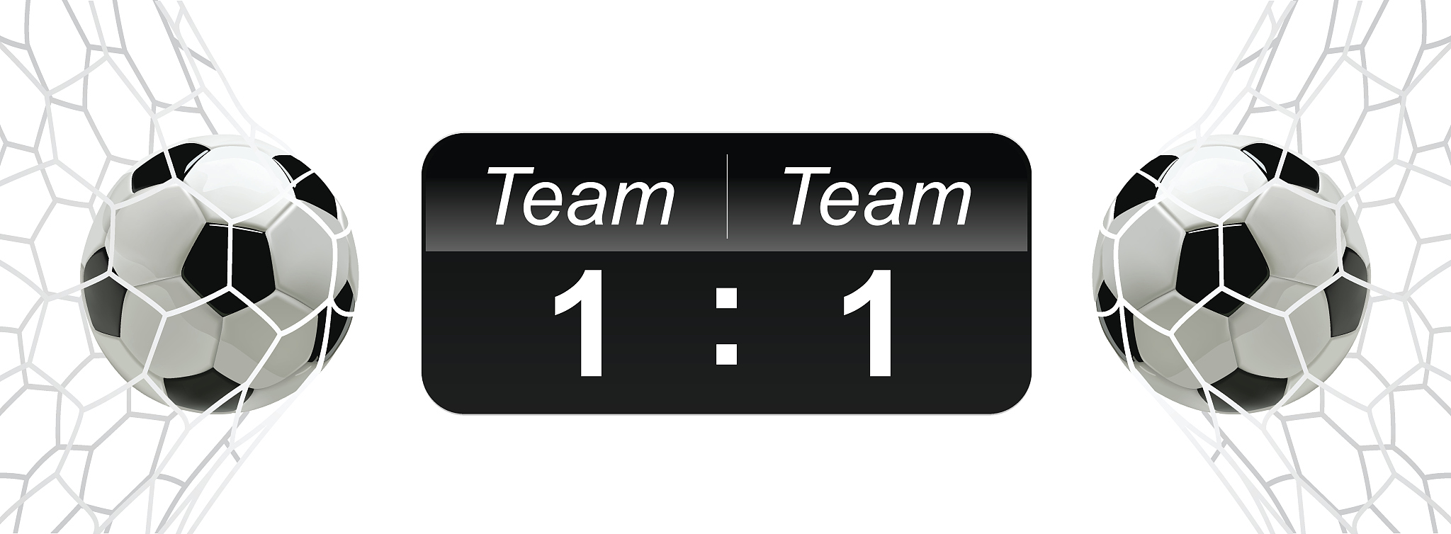 soccer or football ball with scoreboard