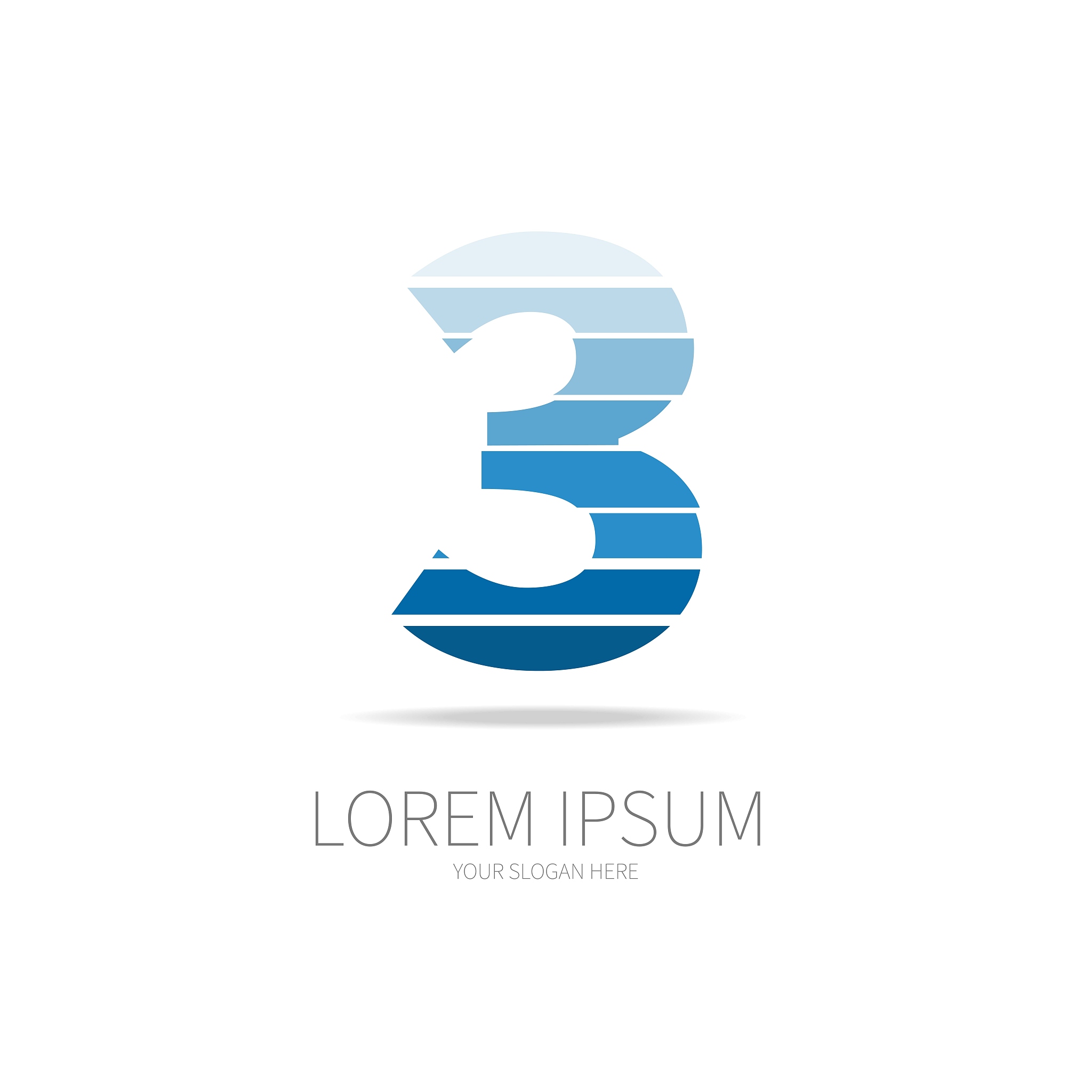 number 3 logo design