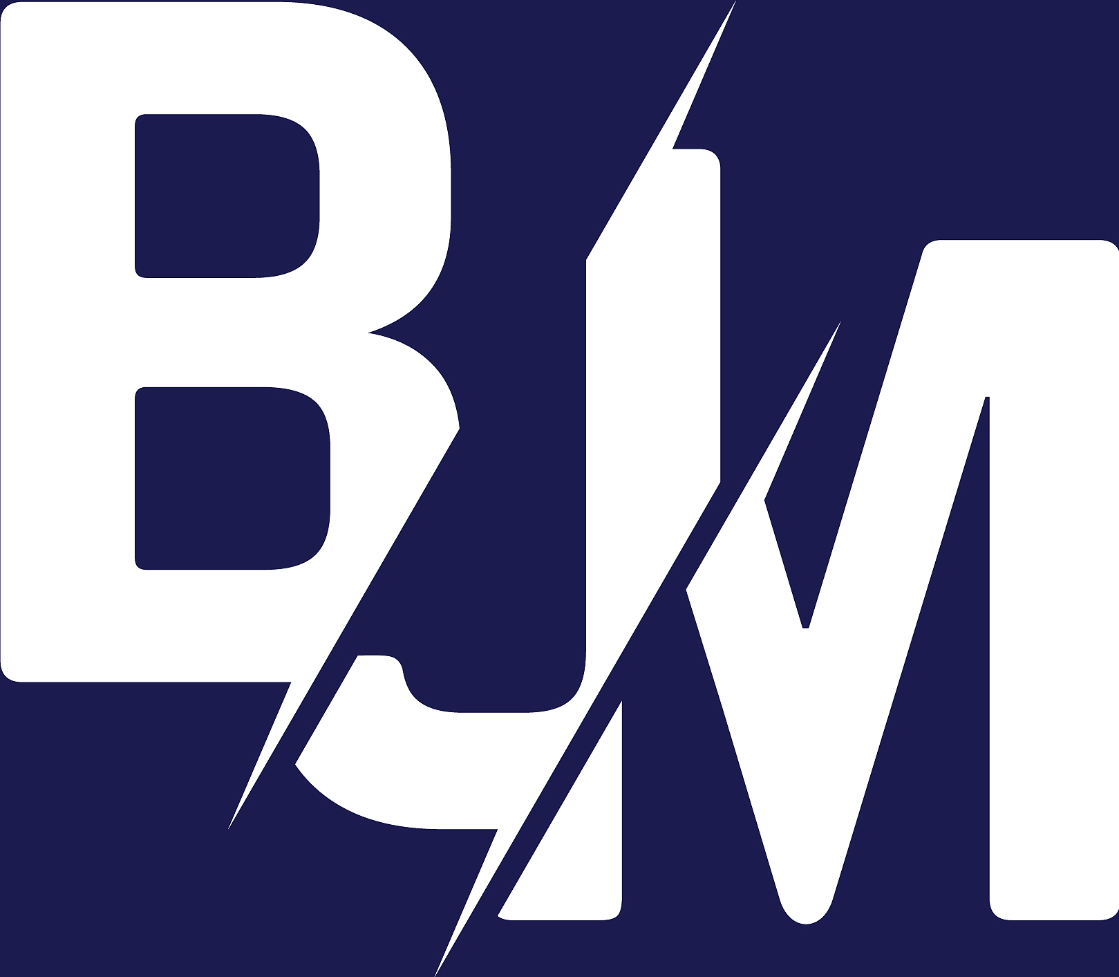 monogram letters initial logo design bjm