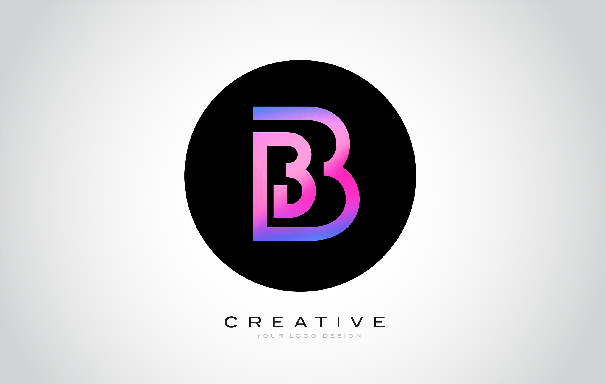 b letter monogram logo design modern b icon with