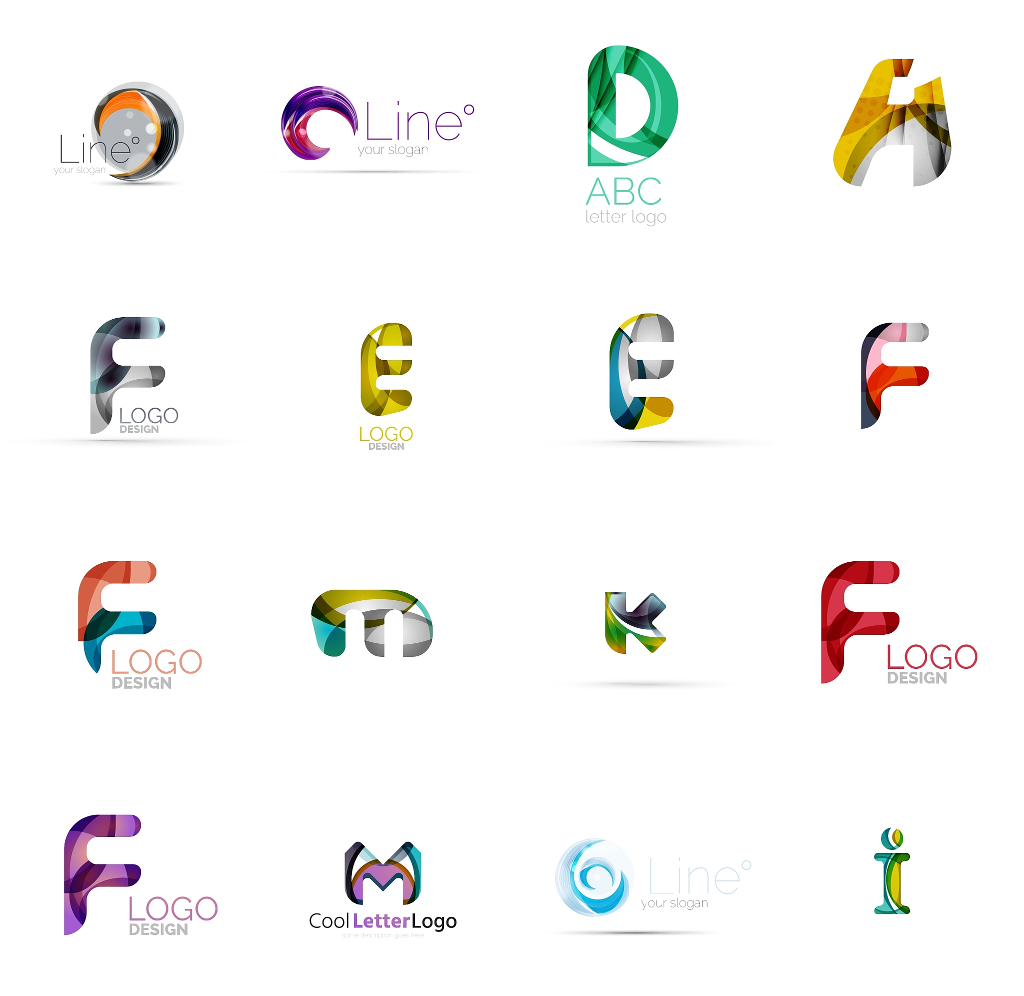 set of universal company logo ideas business icon