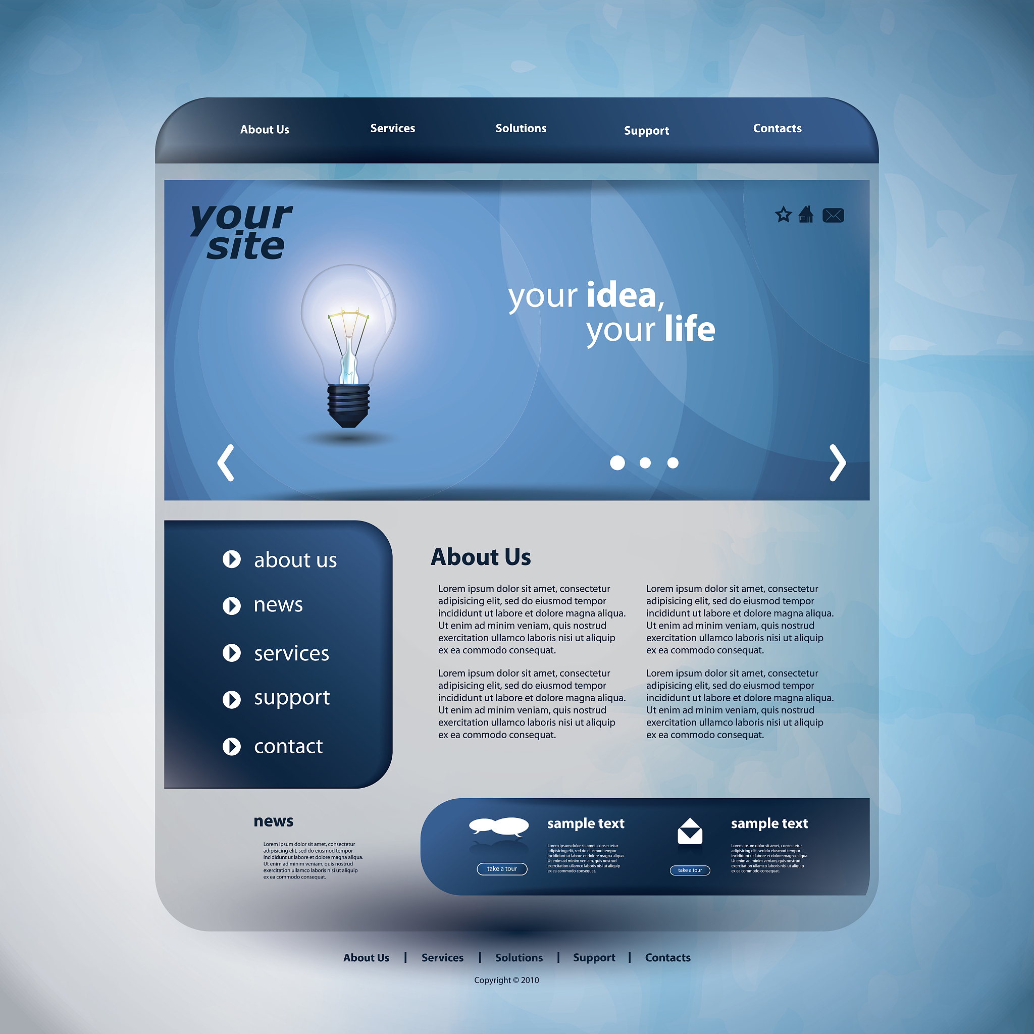 one page website template