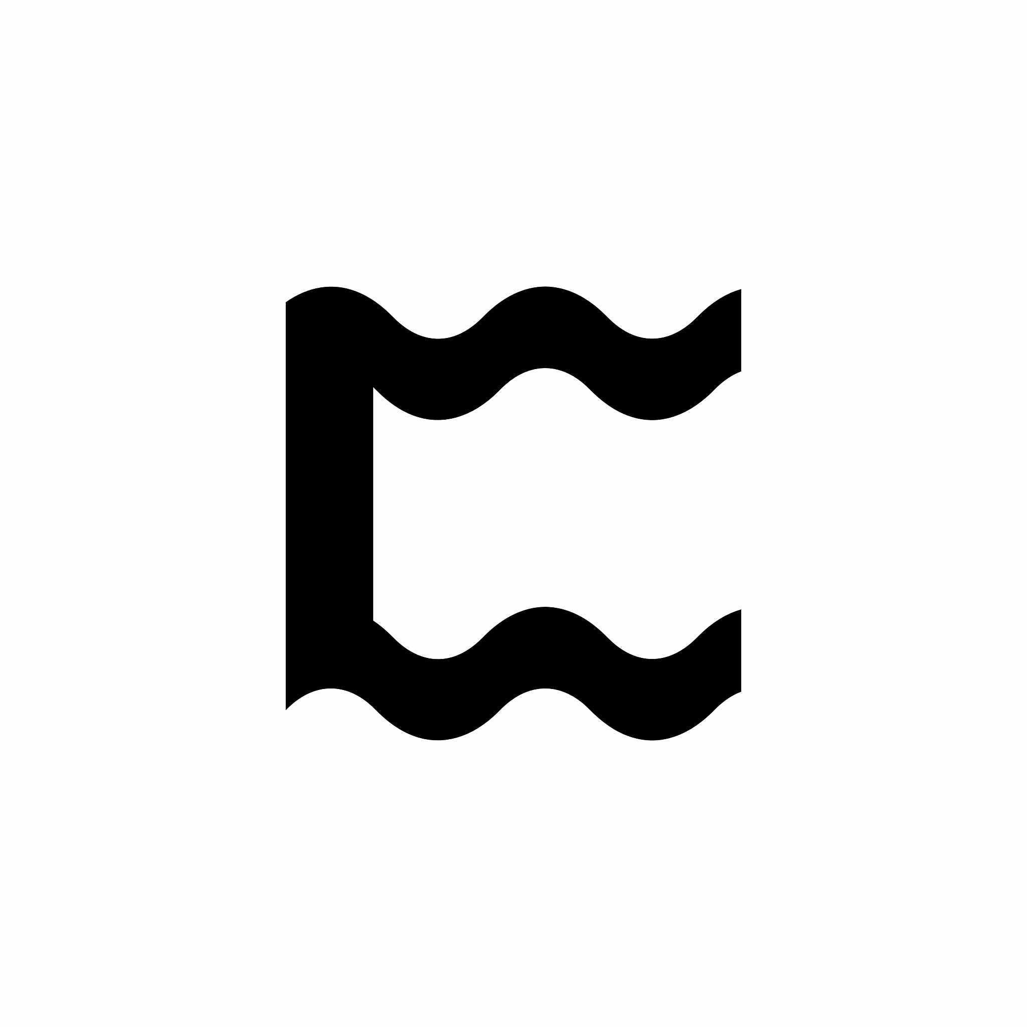 vector wave heat logo letter c