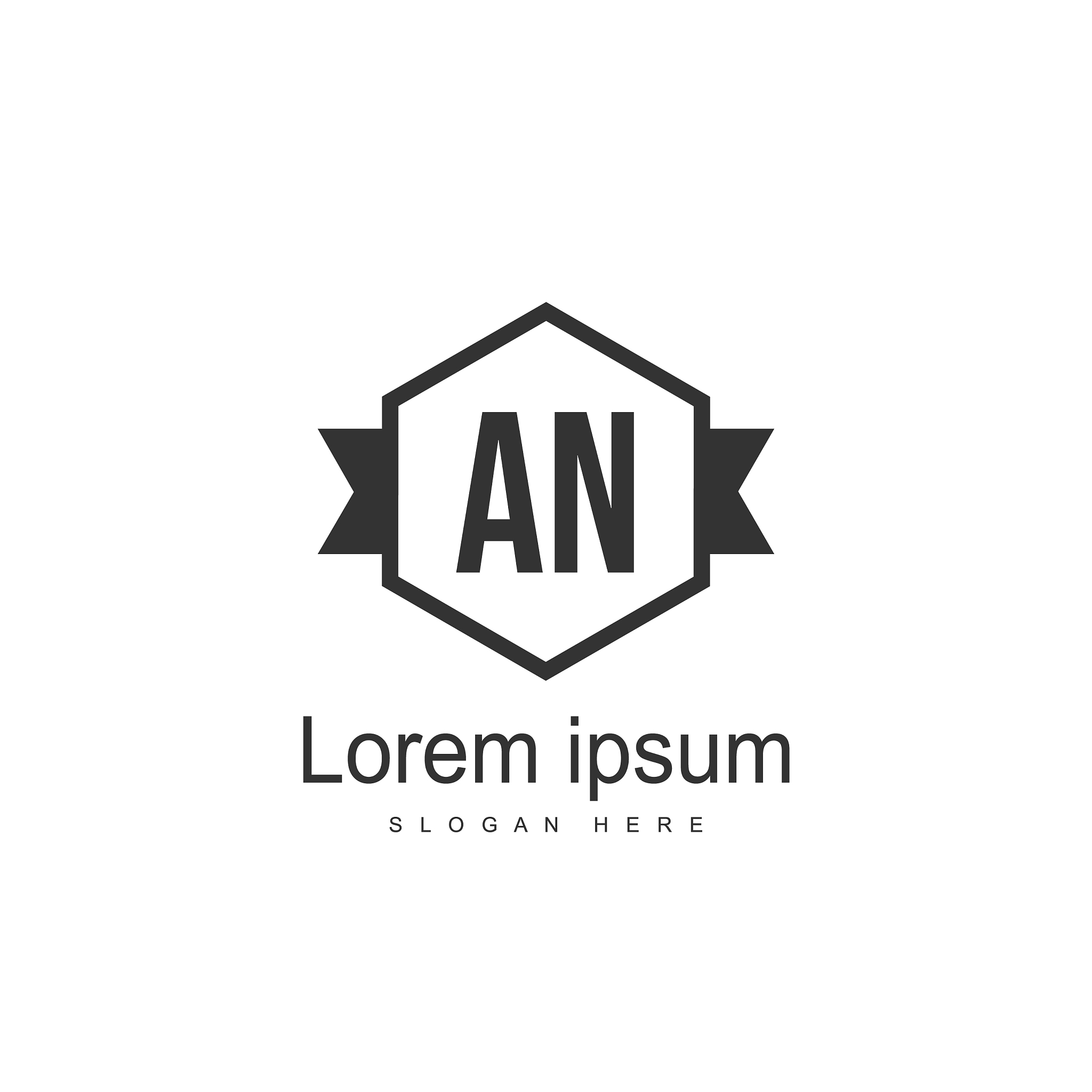 an letters logo design simple and creative black
