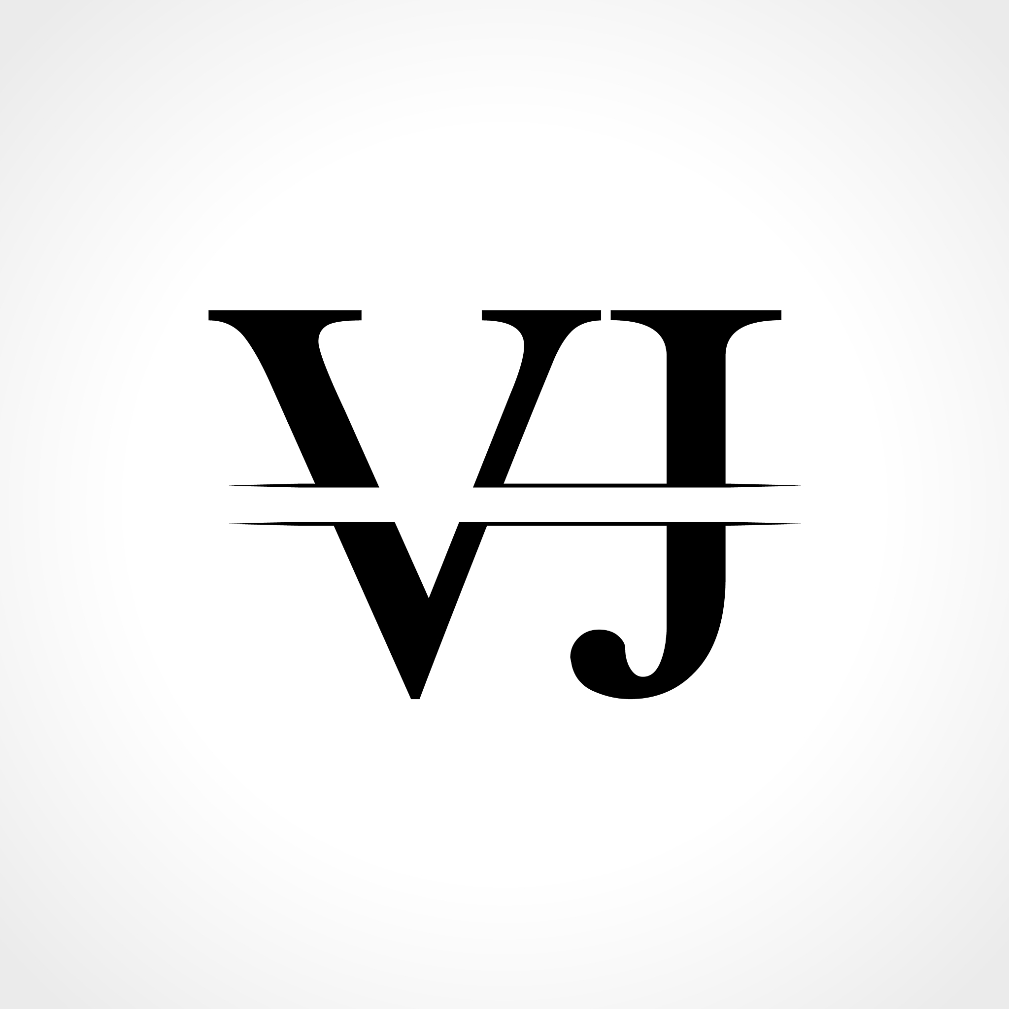 creative letter vj logo template with black color