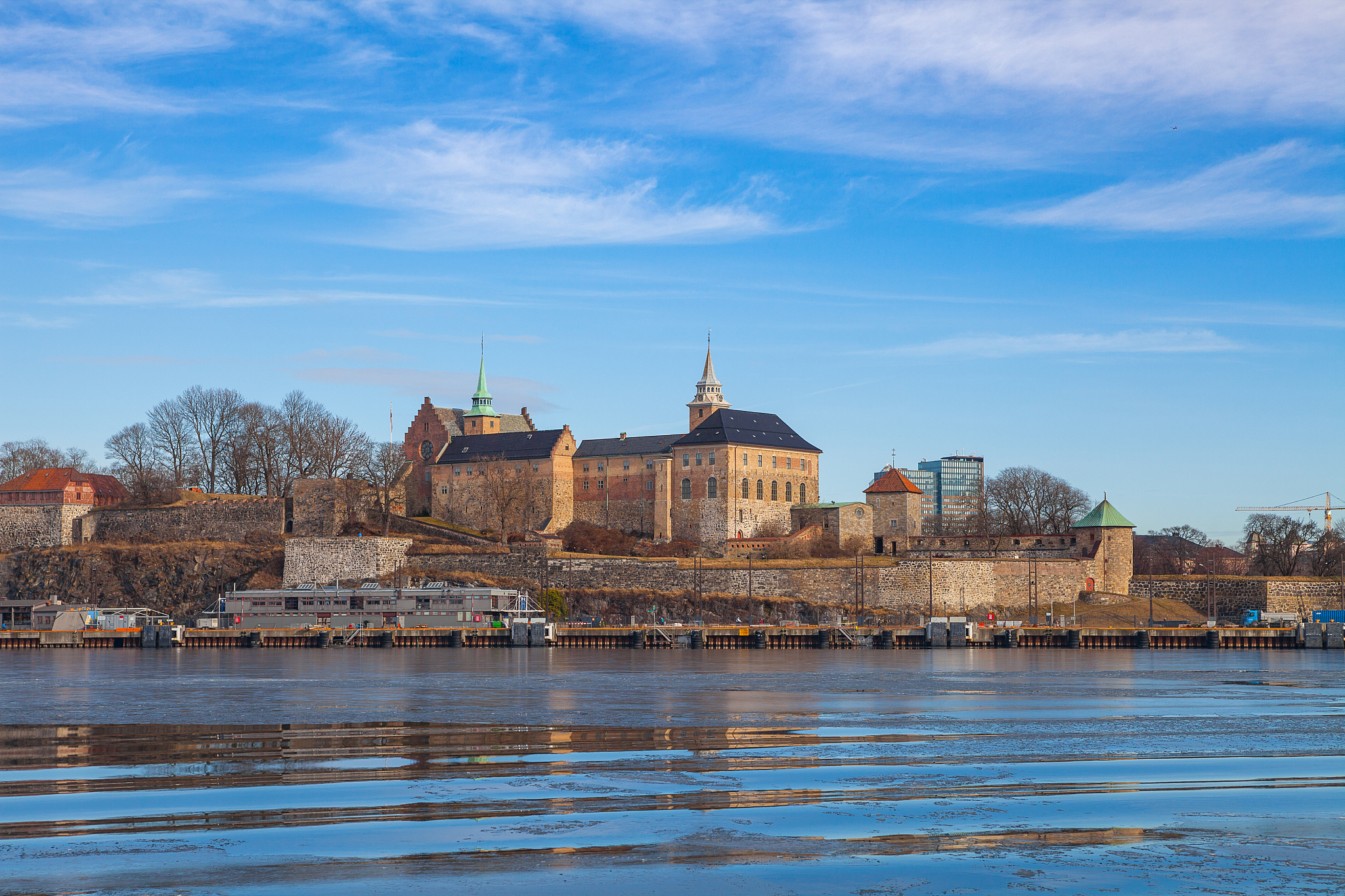 waterfront of akershus fortress, oslo, norway