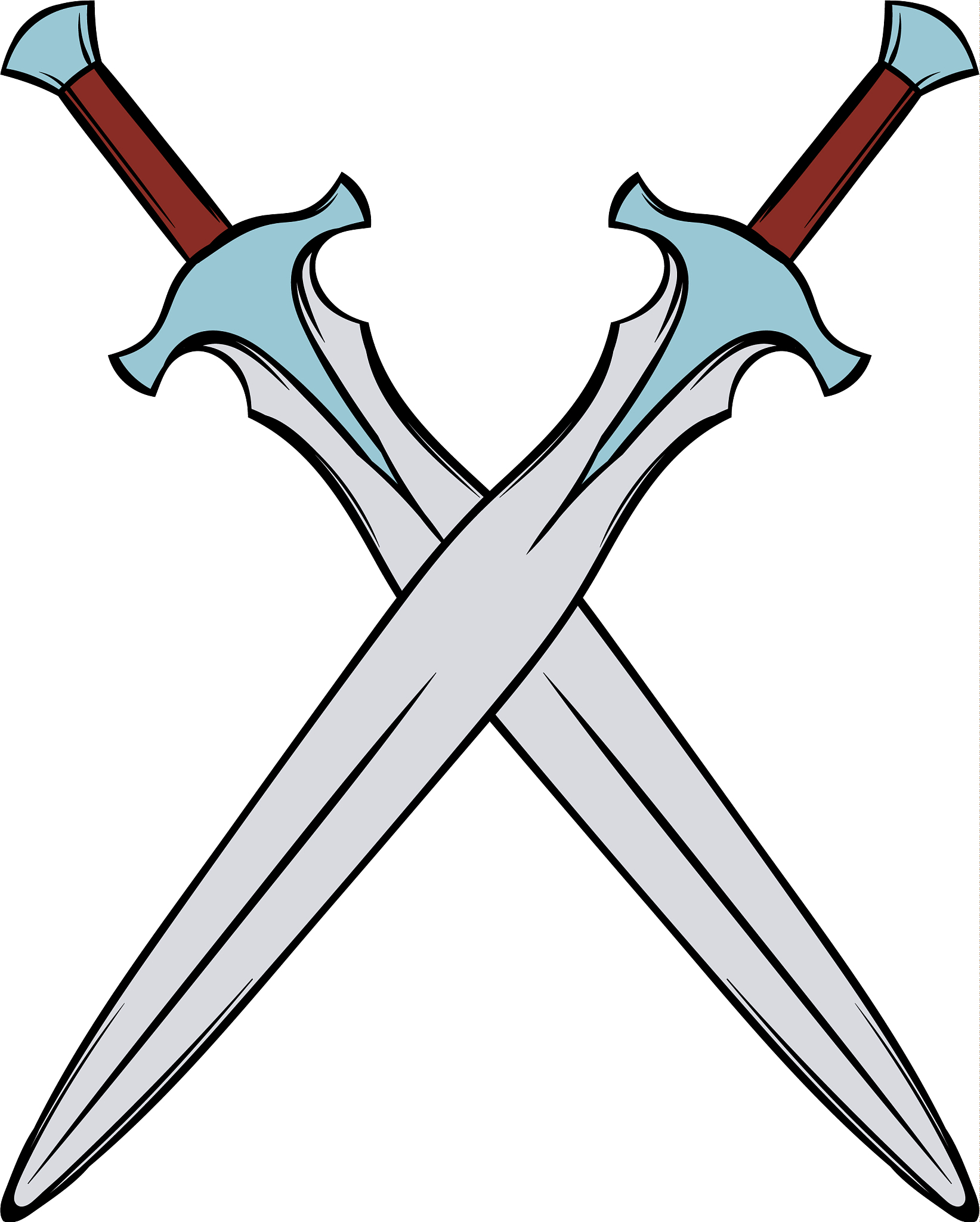 swords crossed icon cartoon