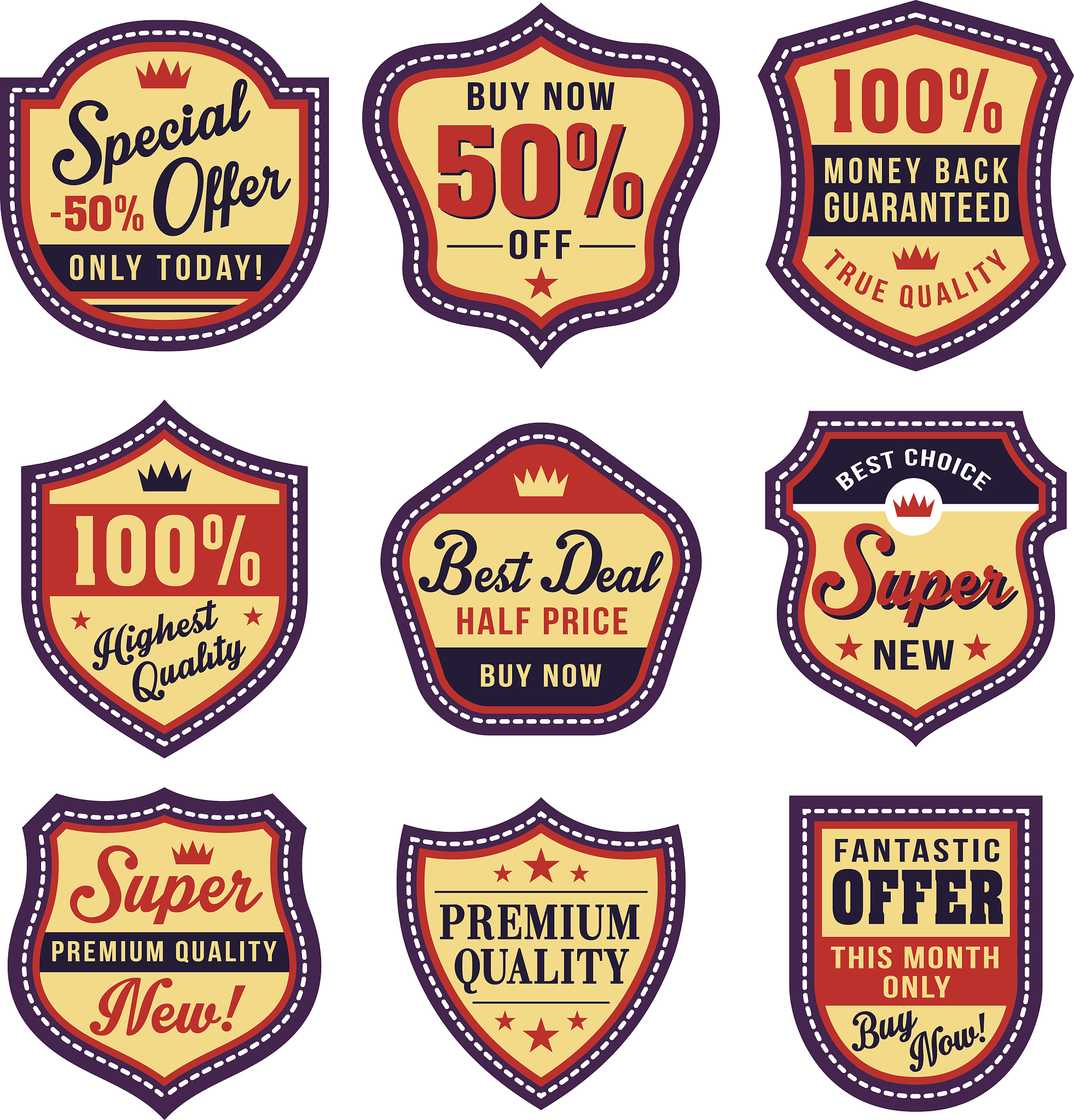 badge symbol set