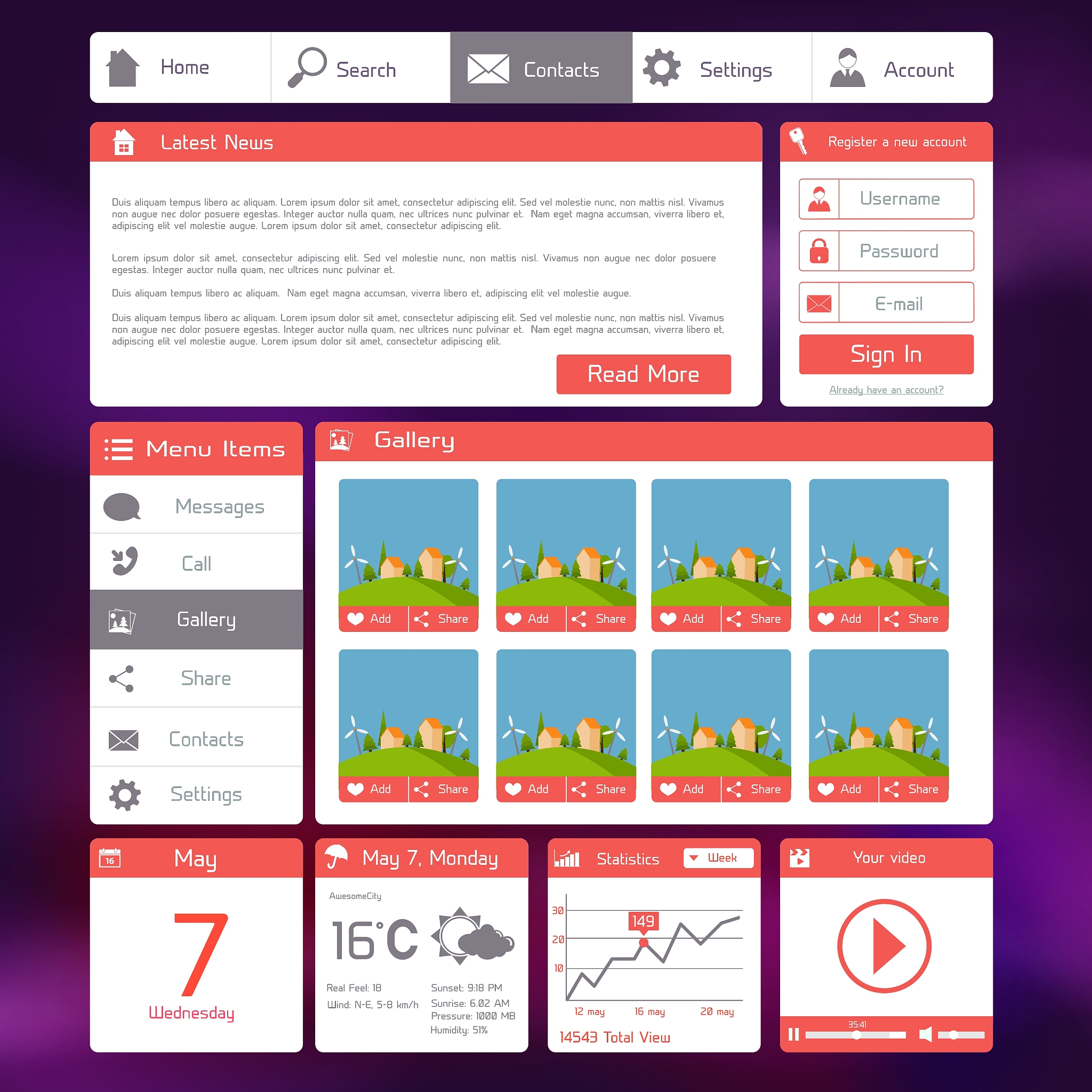 flat website template